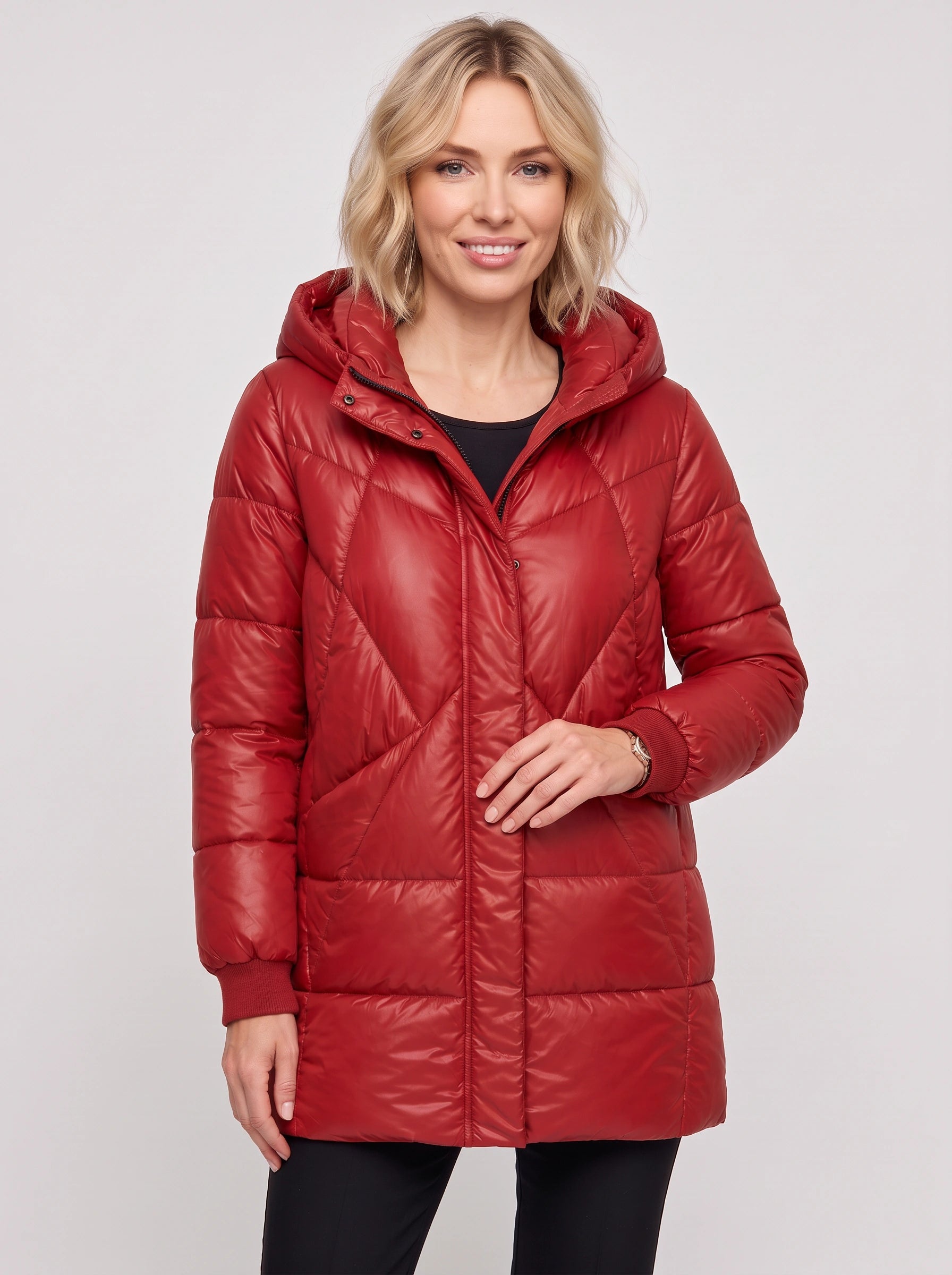 Doudoune longue à capuche Crimsonpuff – Manteau d’hiver chaud et matelassé pour femme