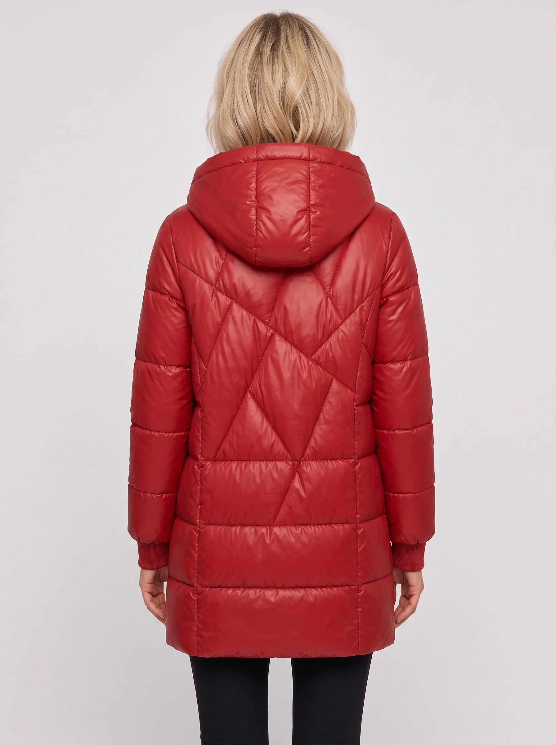 Doudoune longue à capuche Crimsonpuff – Manteau d’hiver chaud et matelassé pour femme