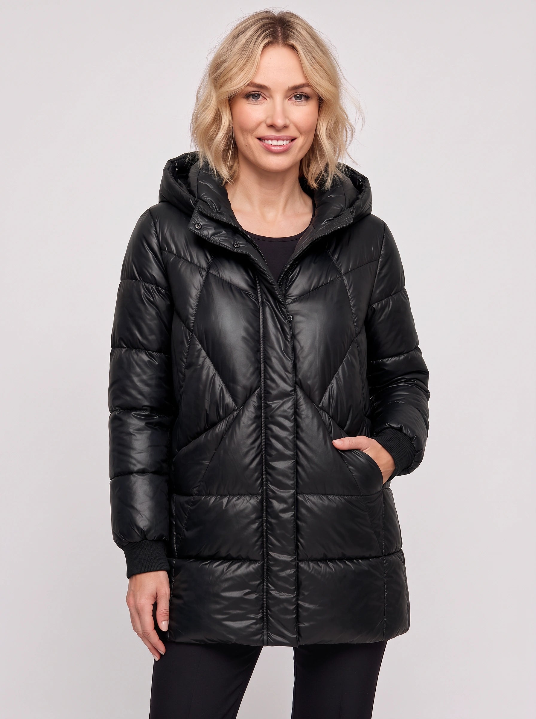 Doudoune longue à capuche Crimsonpuff – Manteau d’hiver chaud et matelassé pour femme