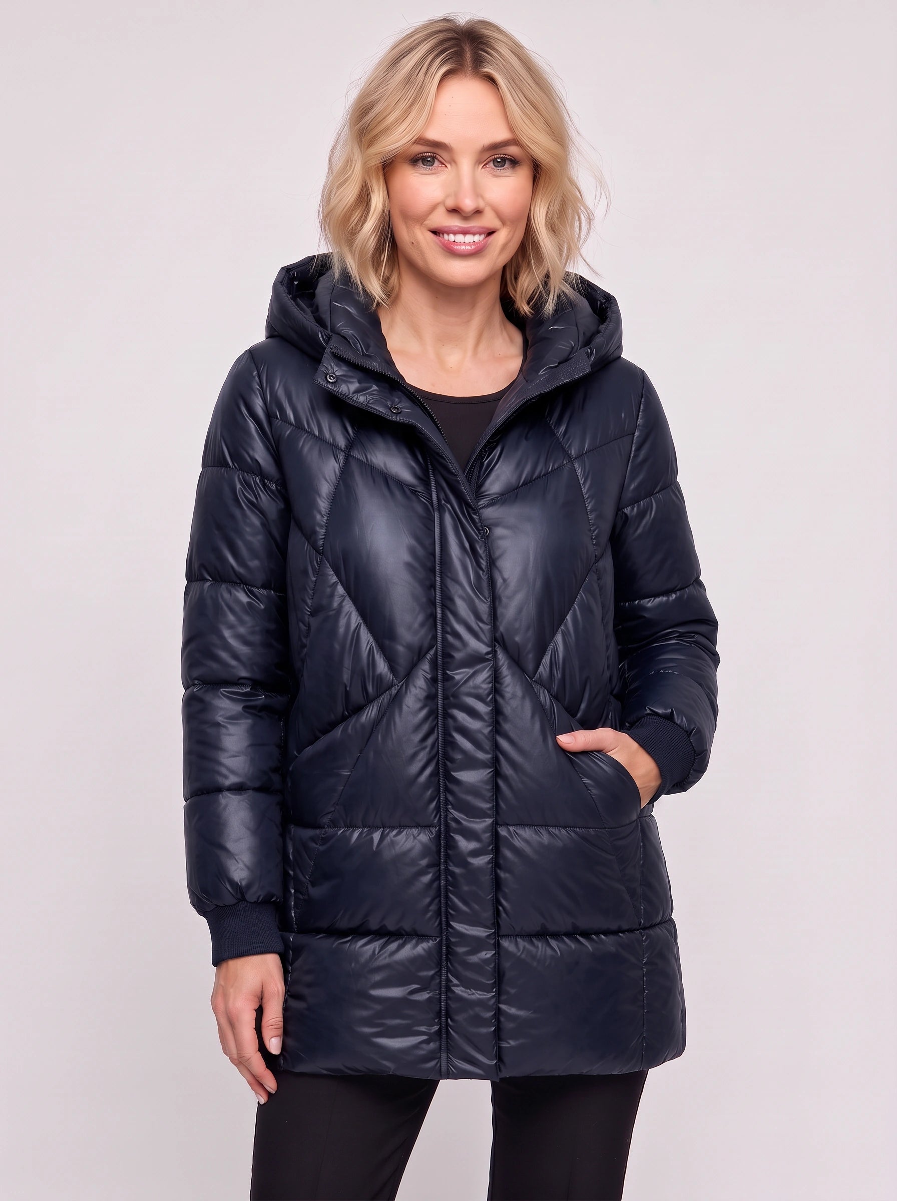 Doudoune longue à capuche Crimsonpuff – Manteau d’hiver chaud et matelassé pour femme