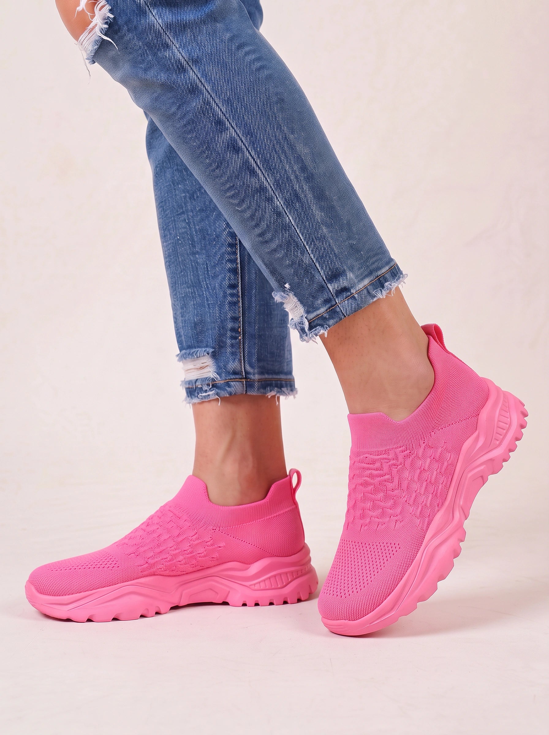 Sockwave Knit Slip-On Sneakers – Women Chunky Platform Walking Comfort Athletic Casual Sneakers