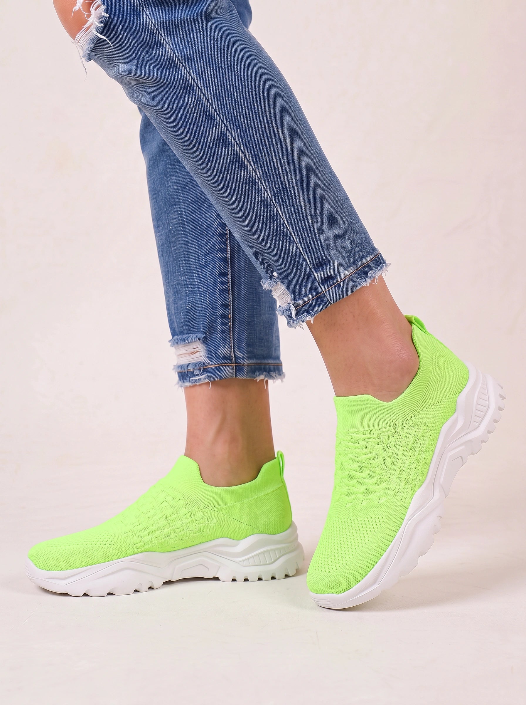 Sockwave Knit Slip-On Sneakers – Women Chunky Platform Walking Comfort Athletic Casual Sneakers
