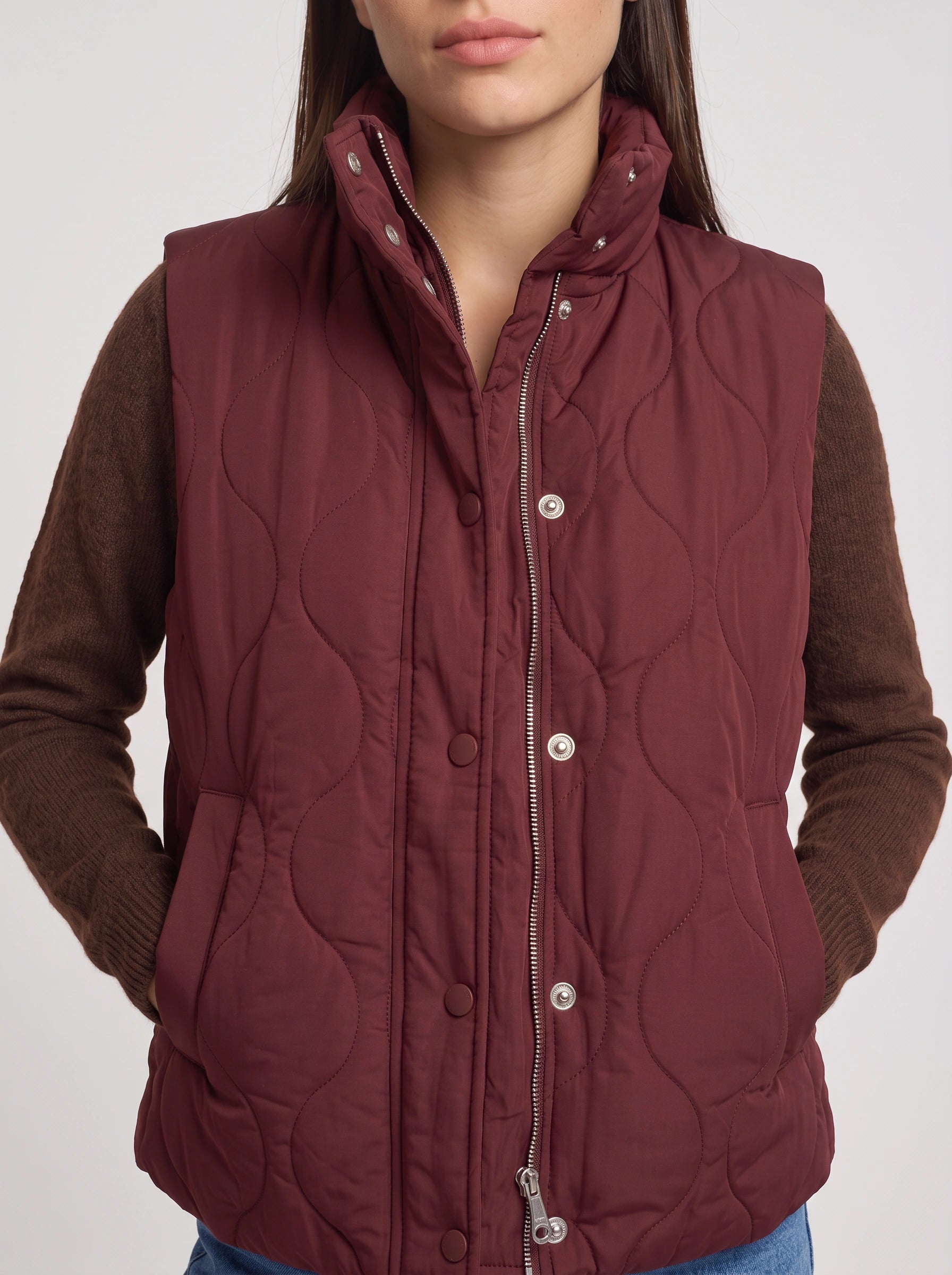 Rhomba Quilted Puffer Vest – Women Sleeveless Gilet Jacket Casual Layering Outdoor Country Fall