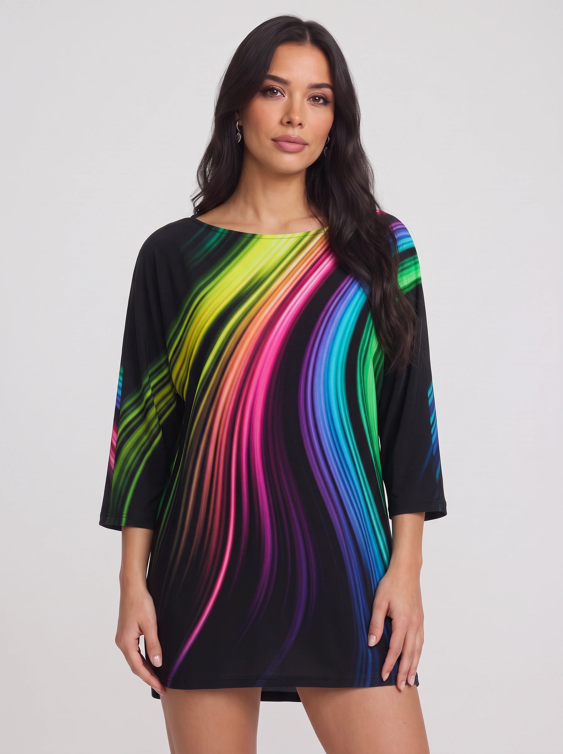 Papilara - Tunique imprimée papillons - T-shirt graphique oversize pour femme à manches longues, modèle original