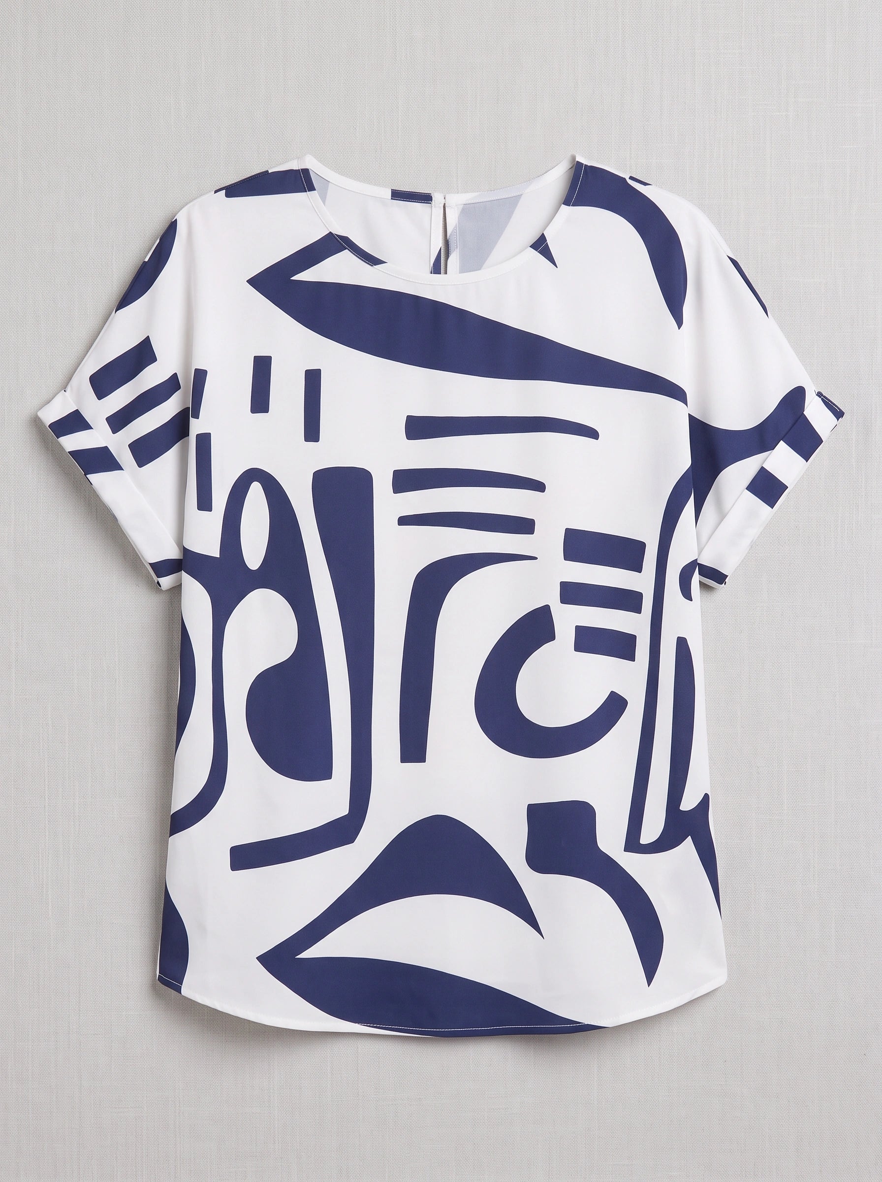 Maevira - T-shirt graphique oversize abstrait - T-shirt imprimé décontracté pour femme, coupe ample, manches courtes