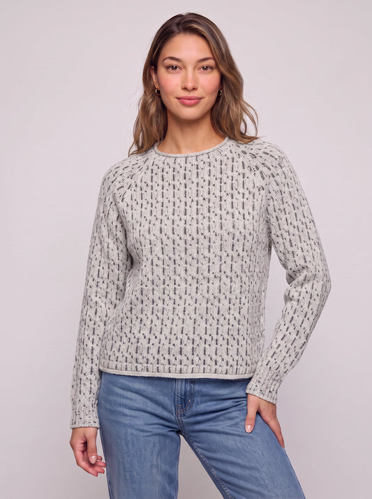 Sorynith Speckled Ribbed Knit Sweater – Women Boatneck Chunky Cable Pullover Casual Fall Ladies Cropped Top