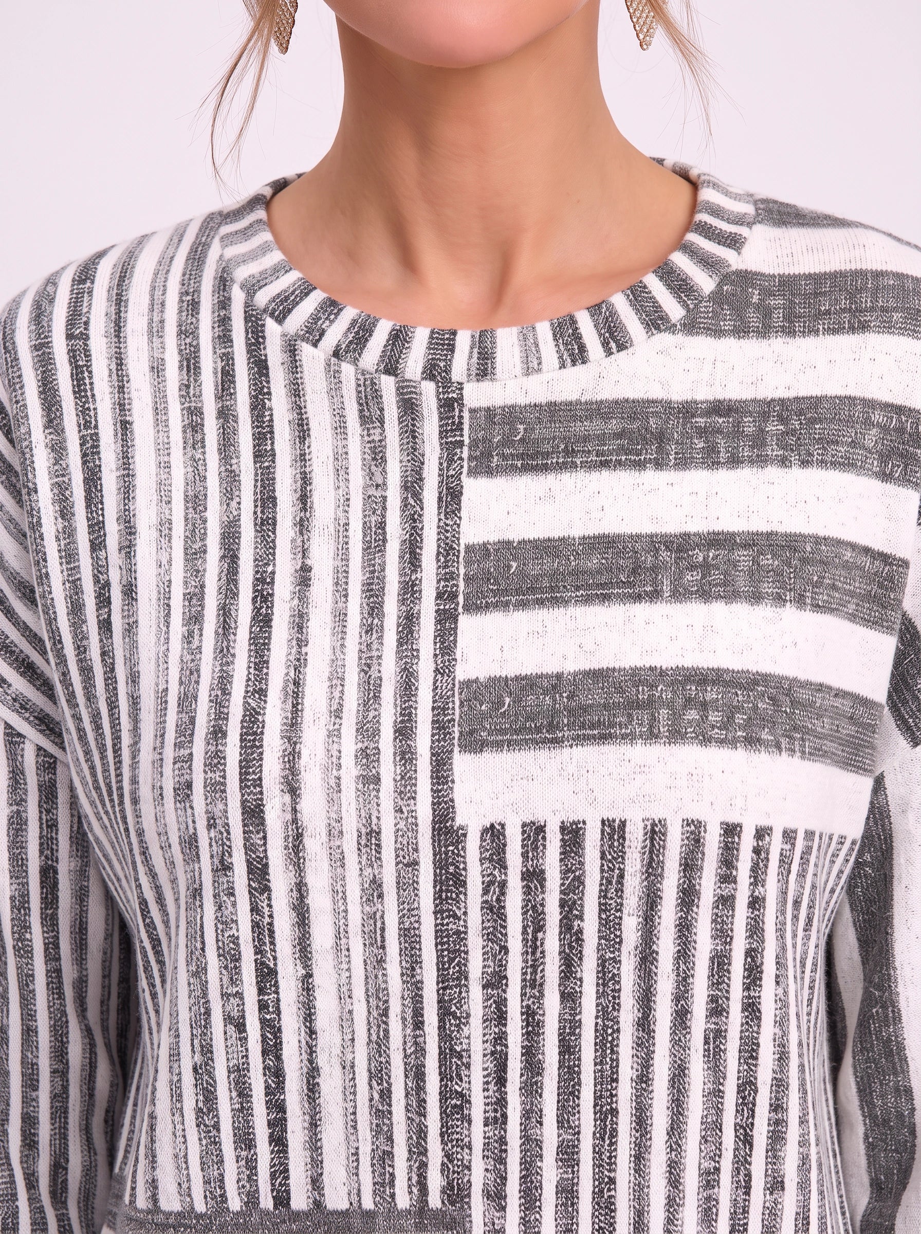 Valamix Oversized Striped Tunic Top – Womens Tunic Tops Relaxed Fit Long Sleeve Casual Tunics Fall