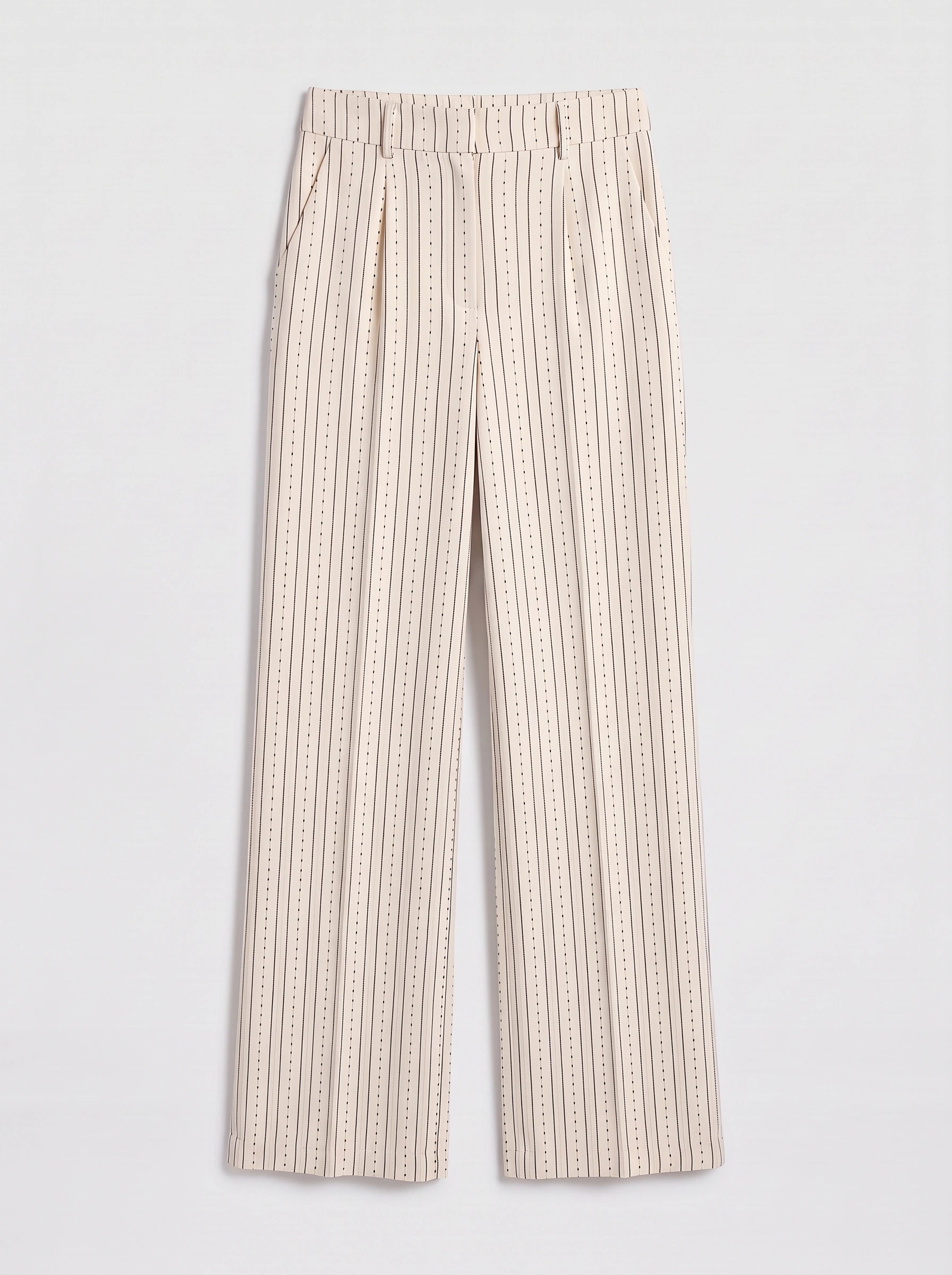 Pantalon taille haute à jambes larges Linestitch – Pantalon palazzo rayé et à pois pour femme, coupe ajustée et décontractée