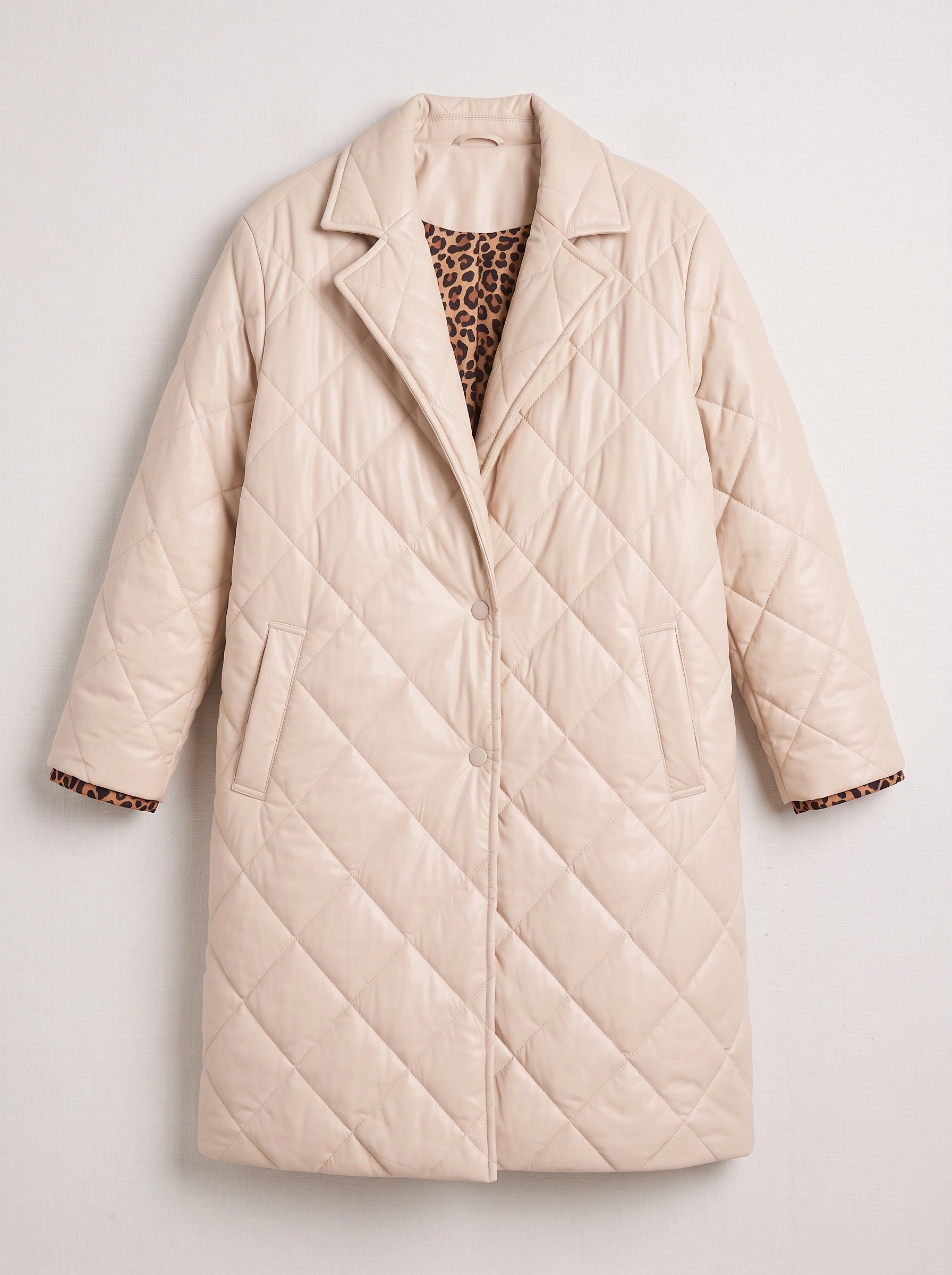 Manteau long matelassé à losanges Quiltura – Trench réversible, veste matelassée et pardessus pour femme