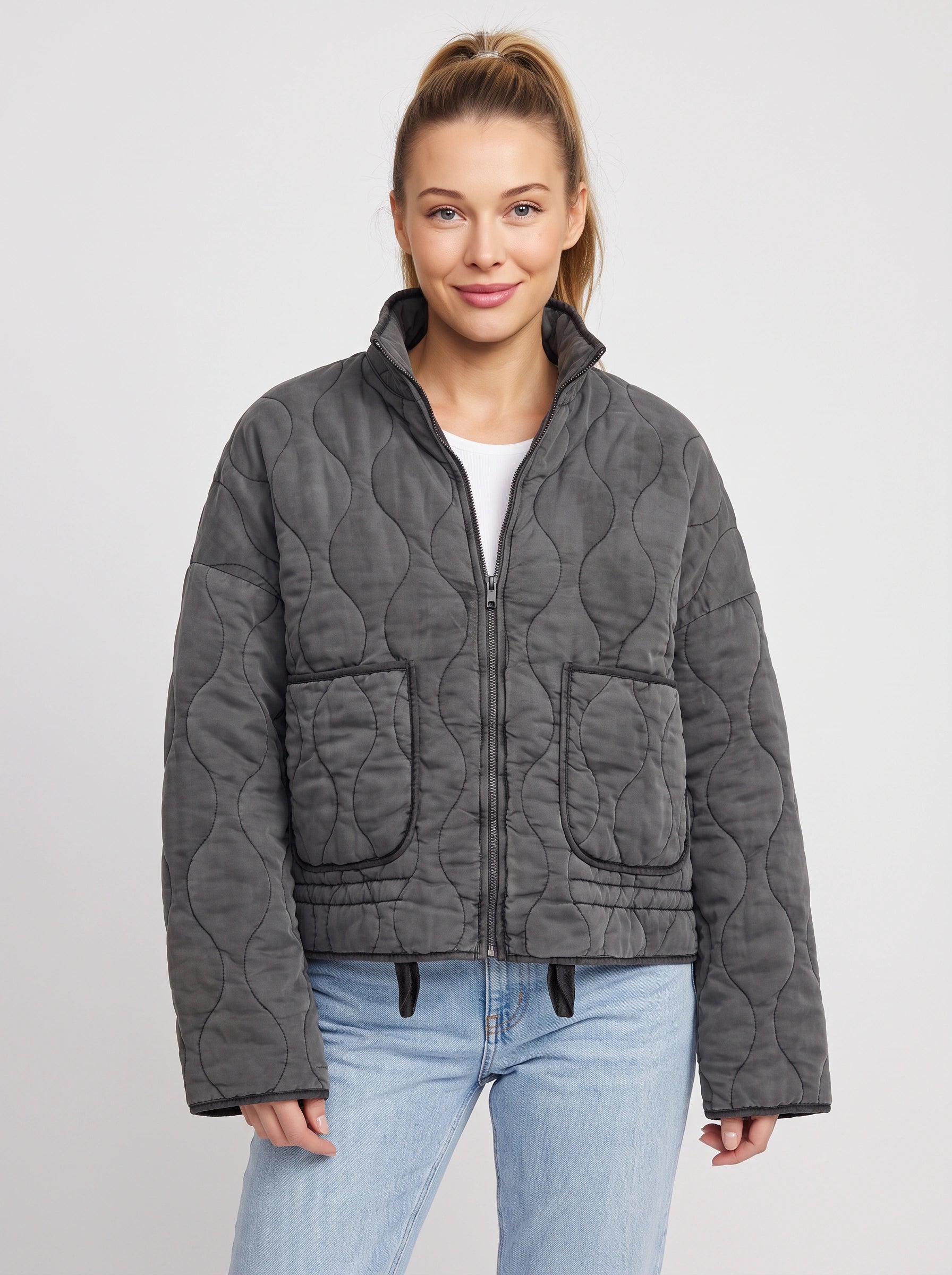 Doudoune matelassée courte zippée Bolla - Veste d'extérieur décontractée pour femme, style urbain, pour l'automne