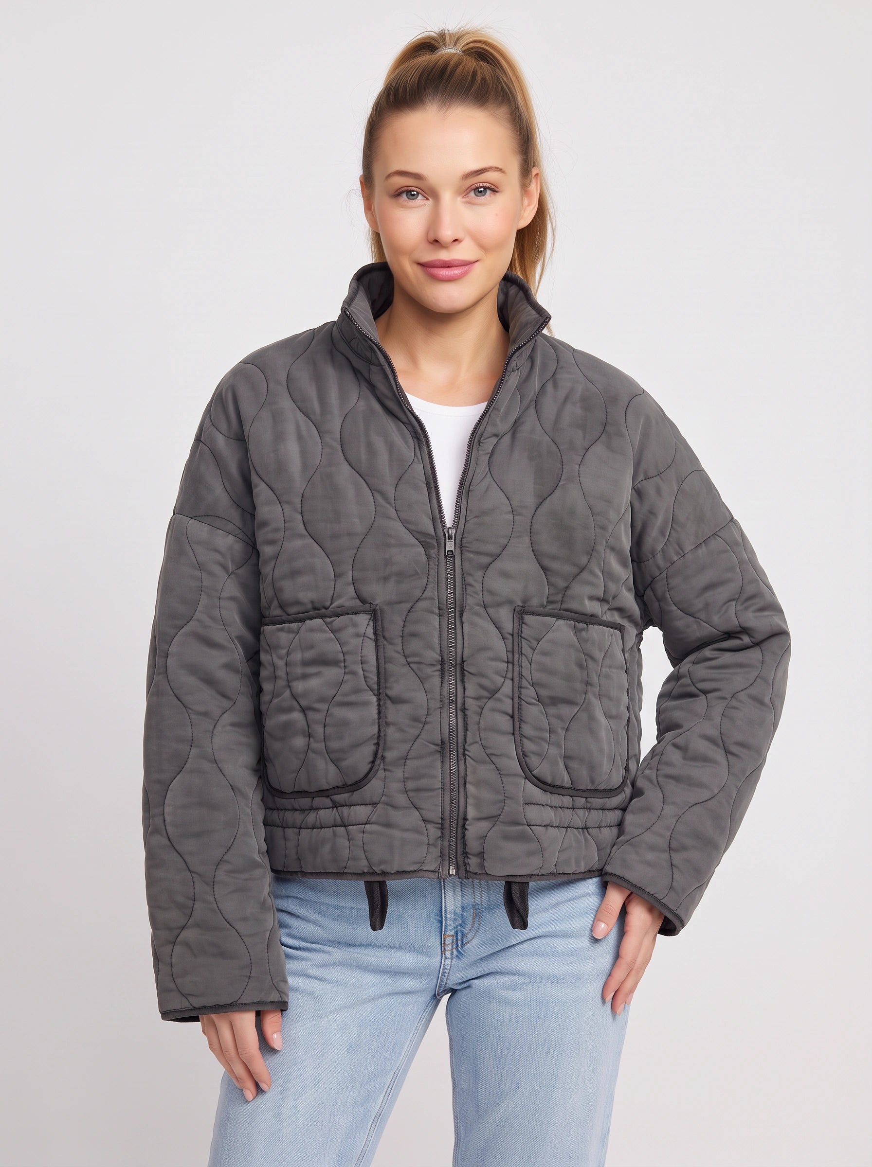 Doudoune matelassée courte zippée Bolla - Veste d'extérieur décontractée pour femme, style urbain, pour l'automne