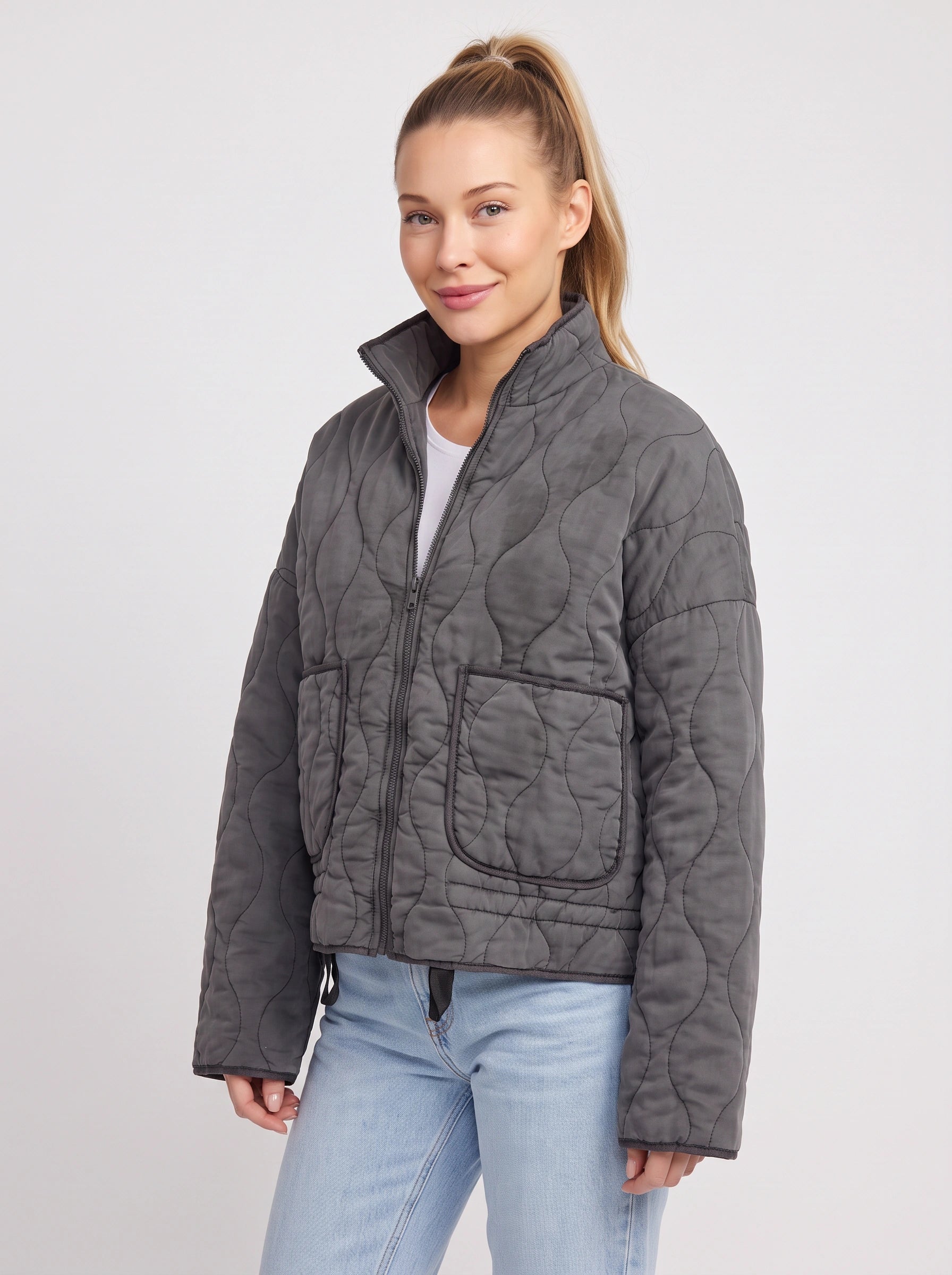 Doudoune matelassée courte zippée Bolla - Veste d'extérieur décontractée pour femme, style urbain, pour l'automne
