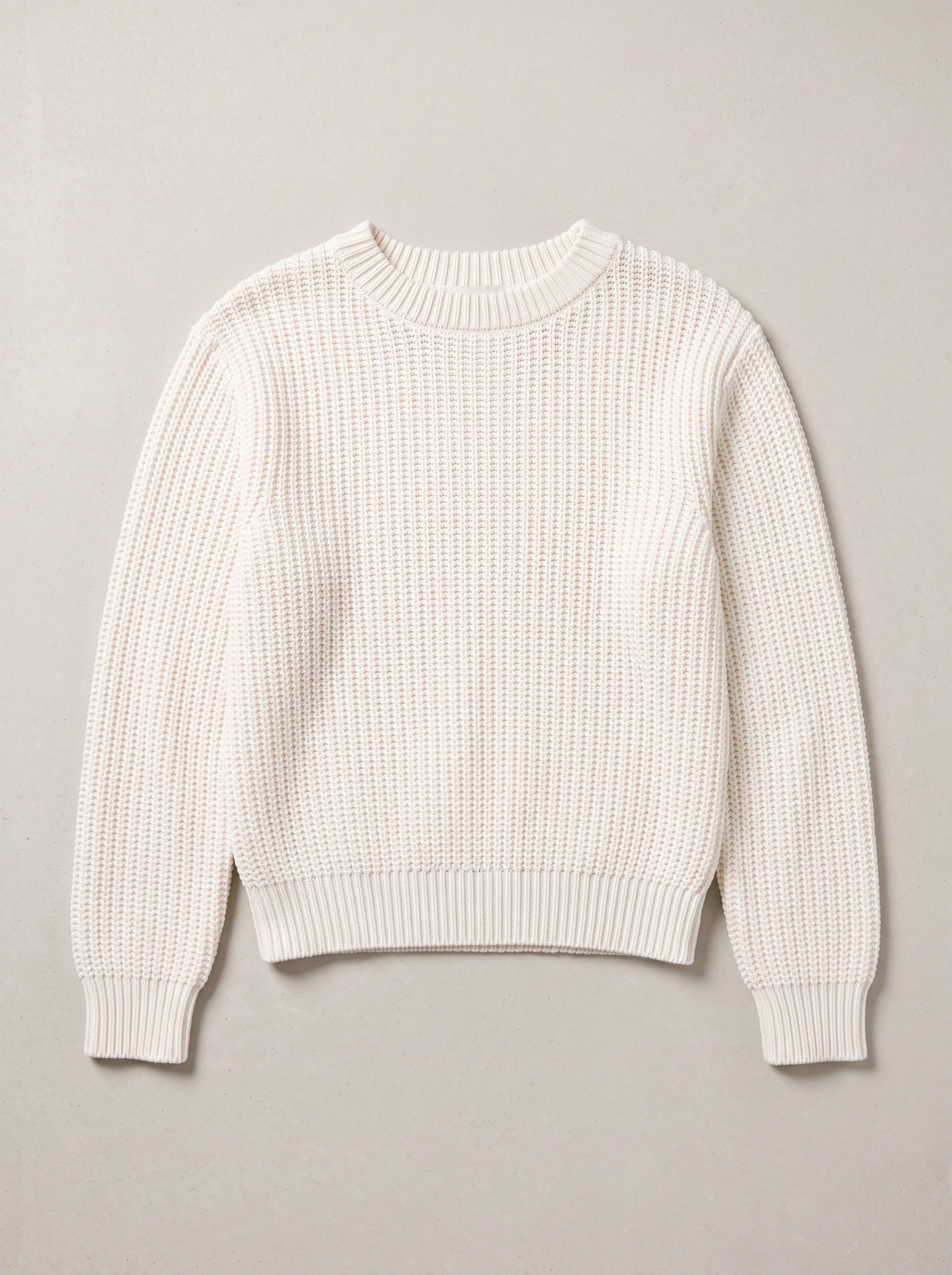 Pull court en maille gaufrée Rindara - Pull décontracté court à manches longues et col rond pour femme