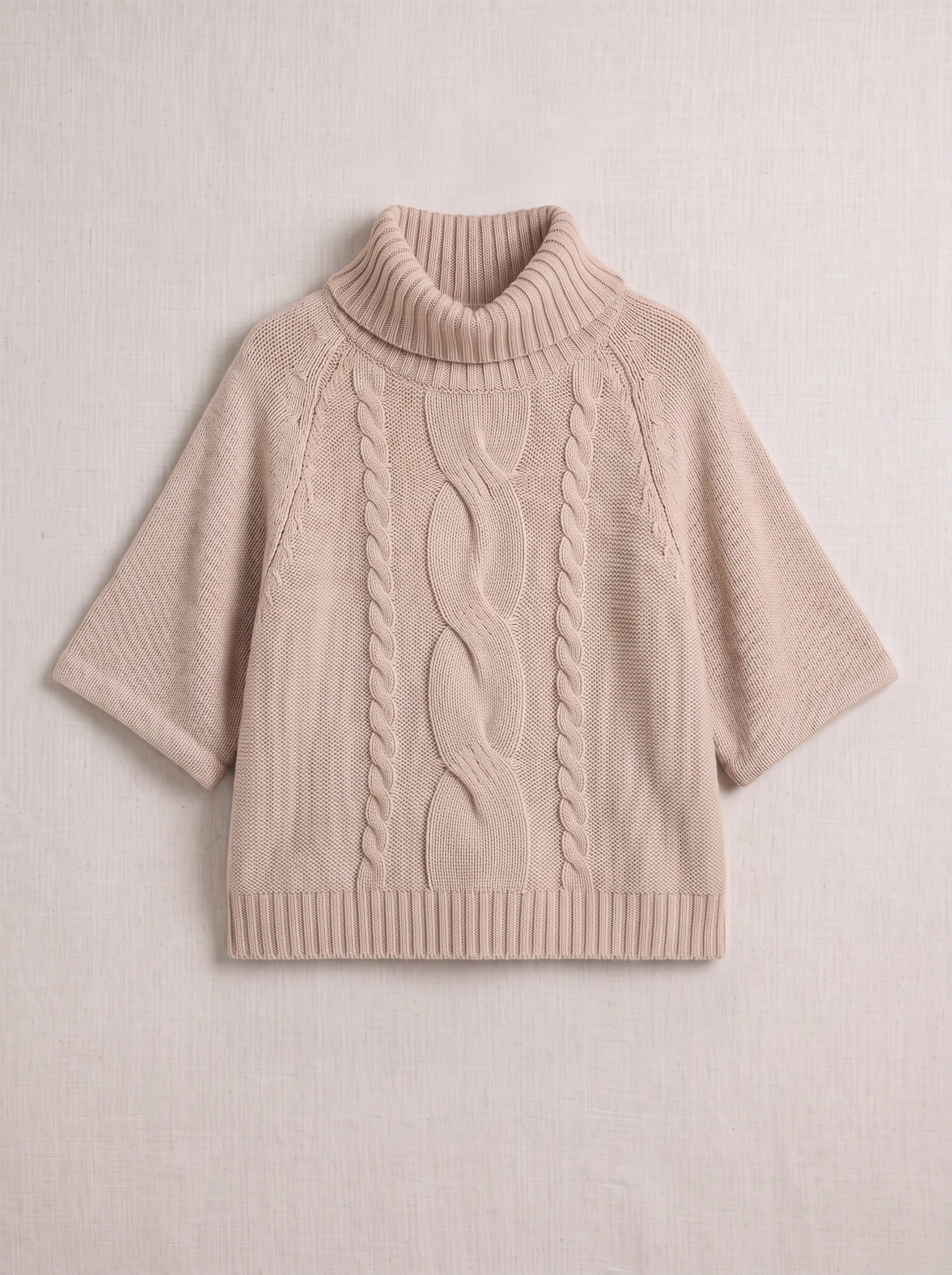 Pull à col roulé en maille torsadée Tressway - Pull femme oversize en grosse maille pour l'automne et l'hiver