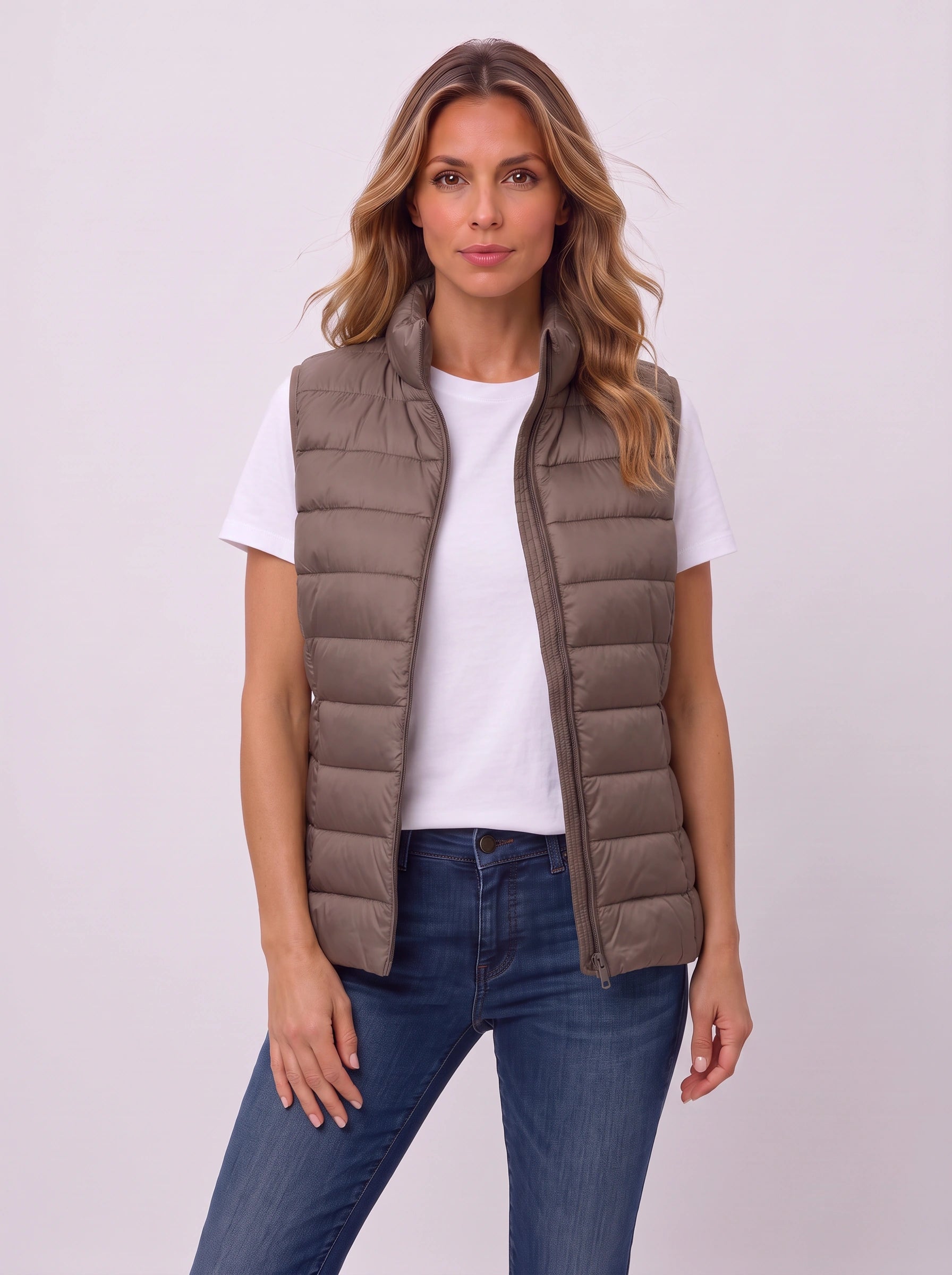 Quillow Lightweight Puffer Vest — Women Quilted Gilet Sleeveless Jacket Fall Casual Layering Vest