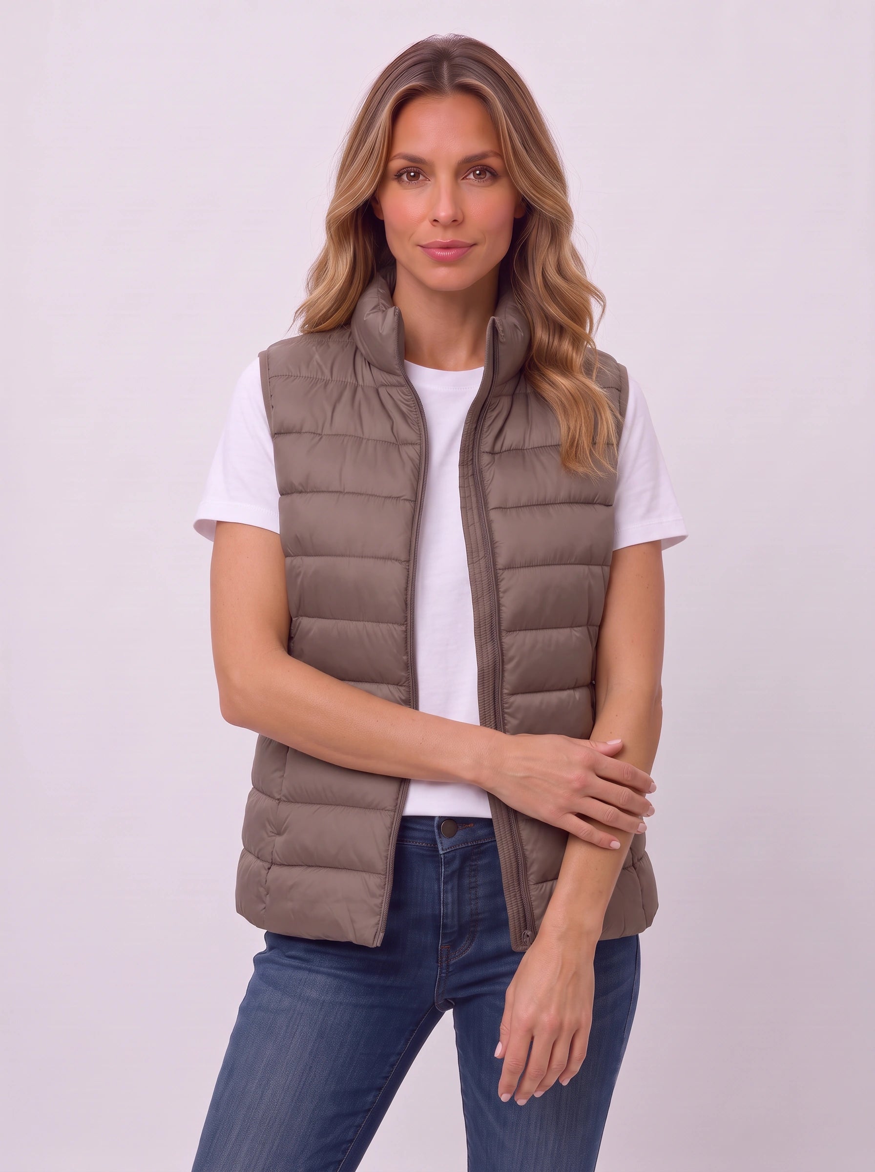 Quillow Lightweight Puffer Vest — Women Quilted Gilet Sleeveless Jacket Fall Casual Layering Vest