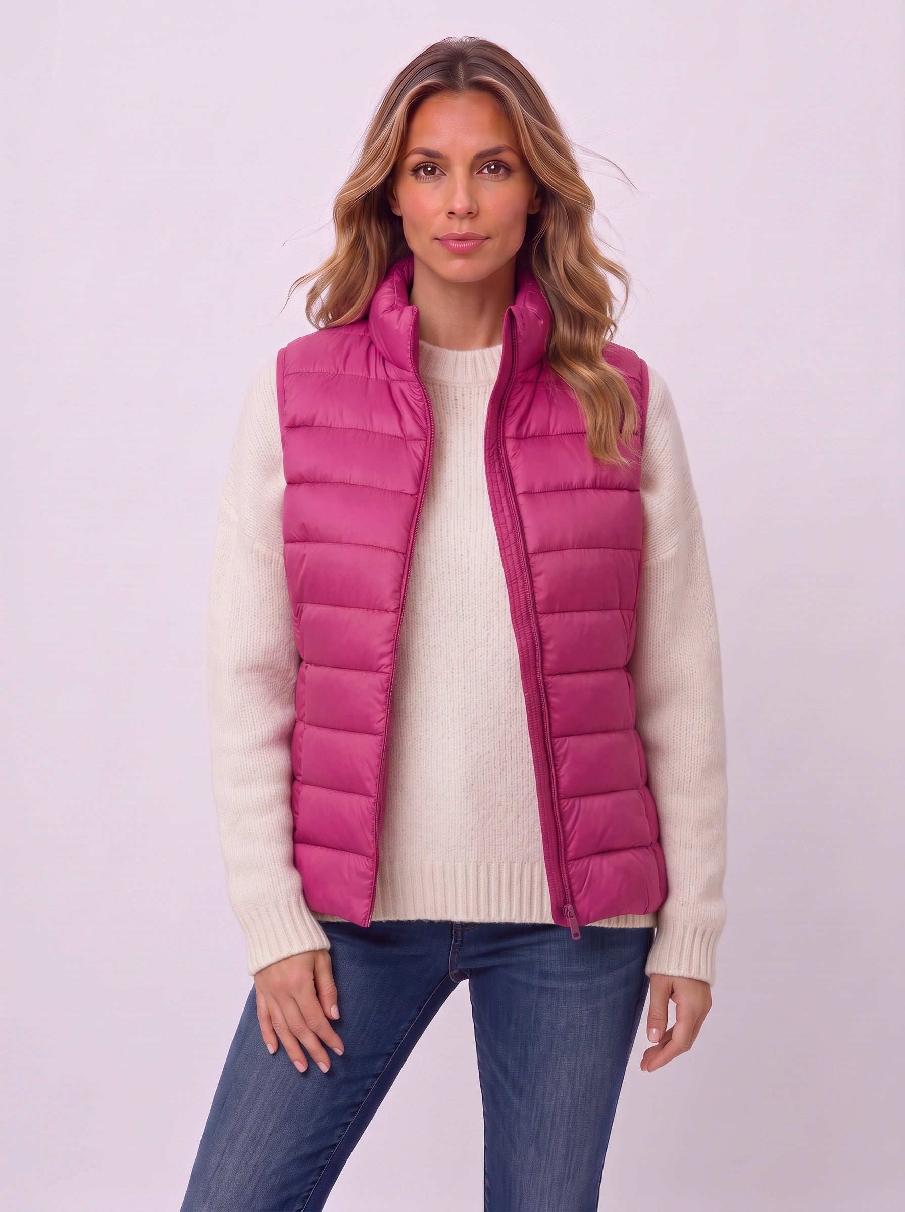 Quillow Lightweight Puffer Vest — Women Quilted Gilet Sleeveless Jacket Fall Casual Layering Vest
