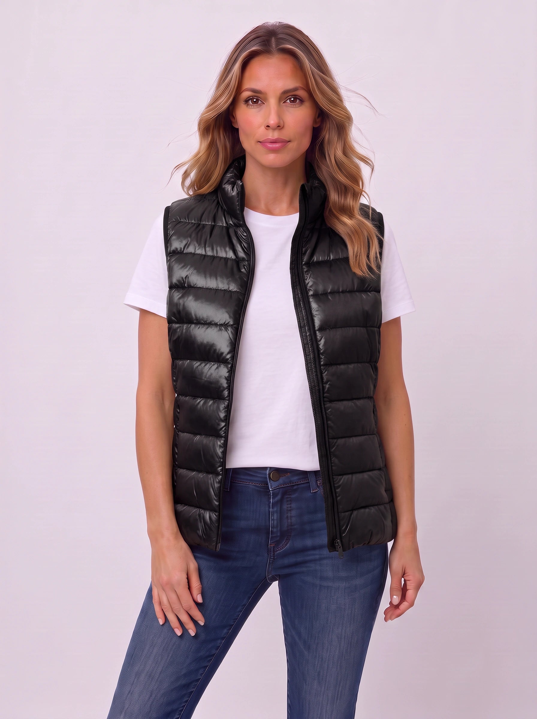 Quillow Lightweight Puffer Vest — Women Quilted Gilet Sleeveless Jacket Fall Casual Layering Vest