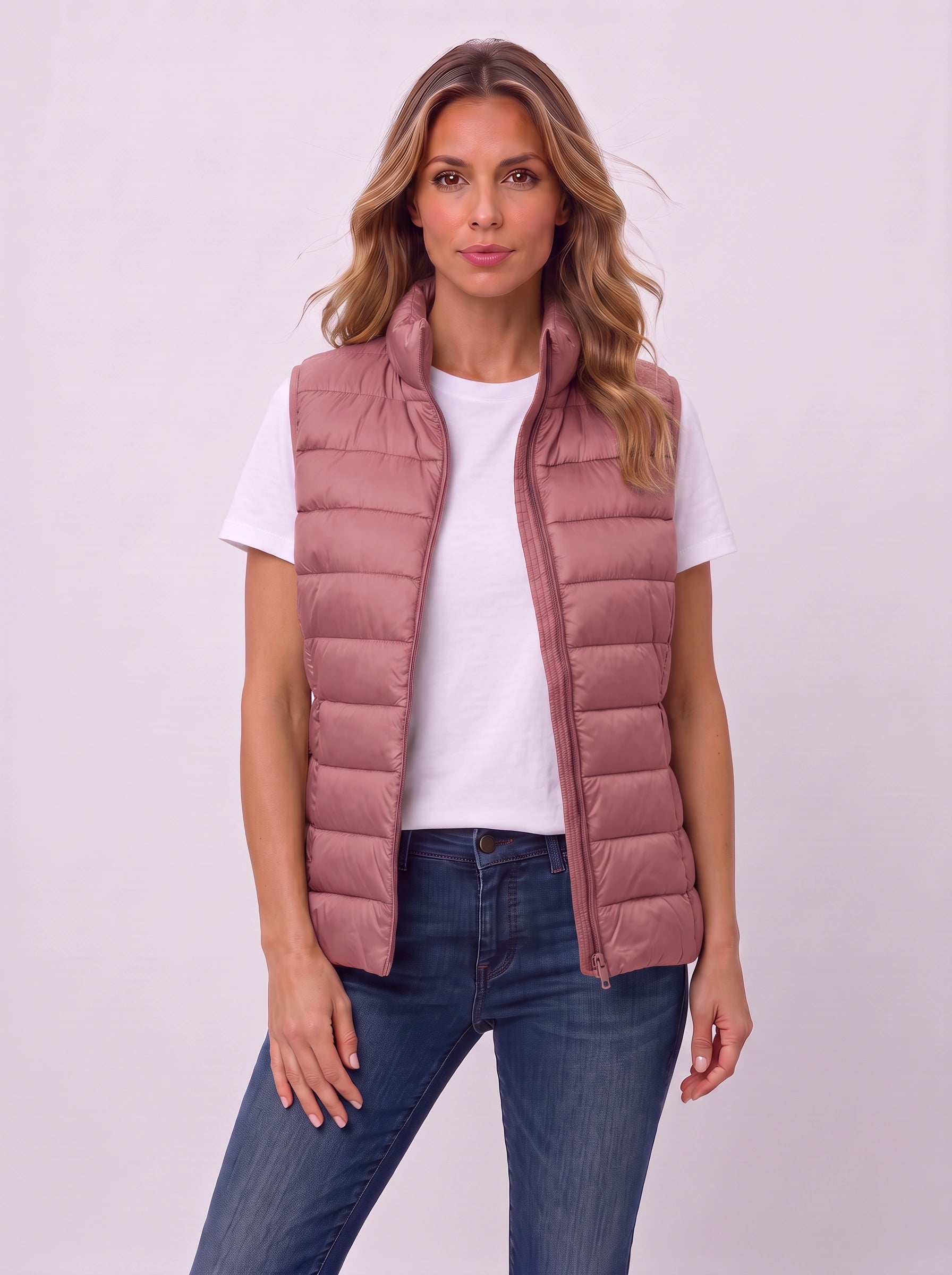 Quillow Lightweight Puffer Vest — Women Quilted Gilet Sleeveless Jacket Fall Casual Layering Vest