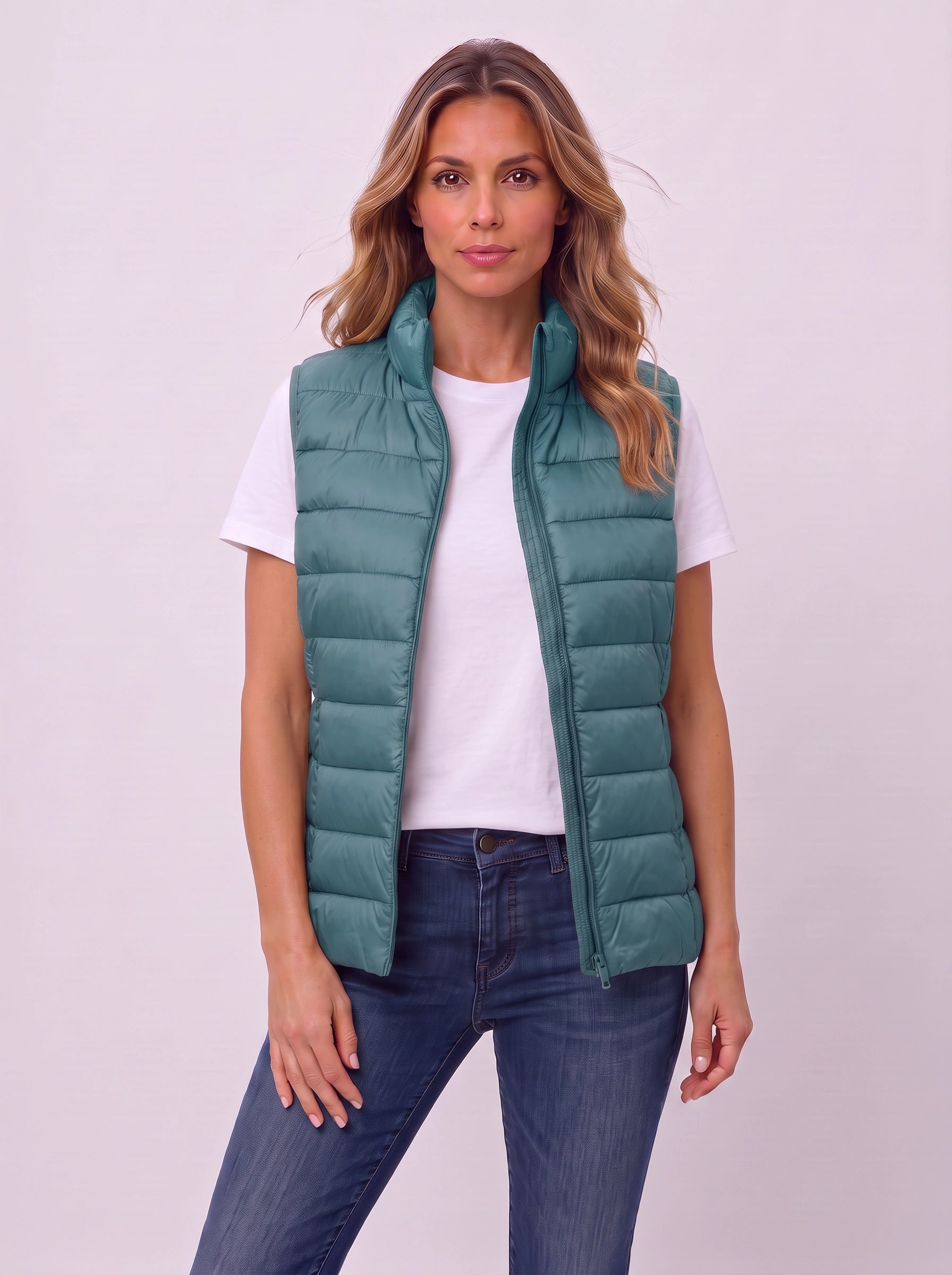 Quillow Lightweight Puffer Vest — Women Quilted Gilet Sleeveless Jacket Fall Casual Layering Vest