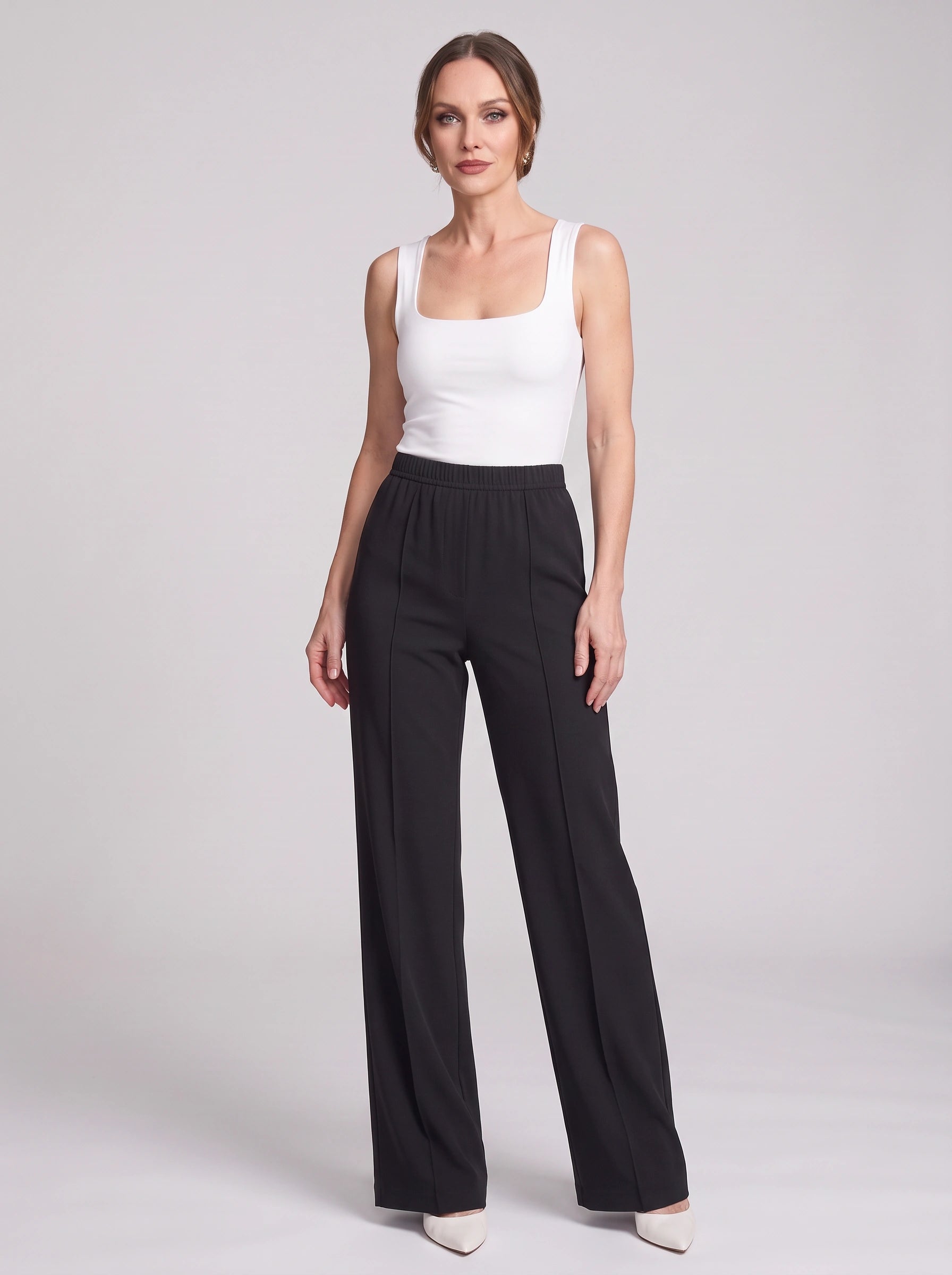Plicarro High-Waist Wide-Leg Tailored Pants – Palazzo Pants Women Formal Office Business Casual Trousers