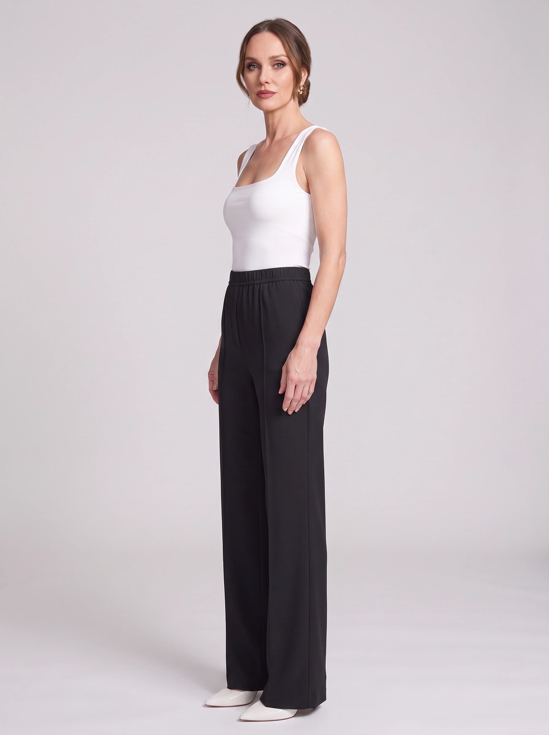 Plicarro High-Waist Wide-Leg Tailored Pants – Palazzo Pants Women Formal Office Business Casual Trousers