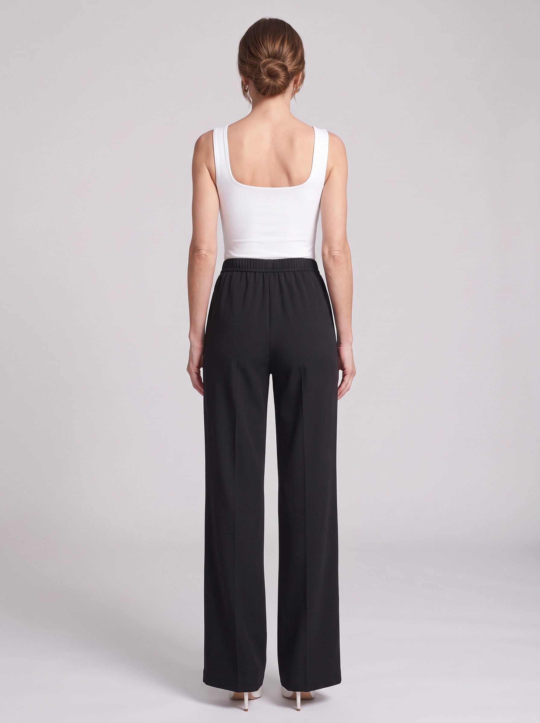 Plicarro High-Waist Wide-Leg Tailored Pants – Palazzo Pants Women Formal Office Business Casual Trousers