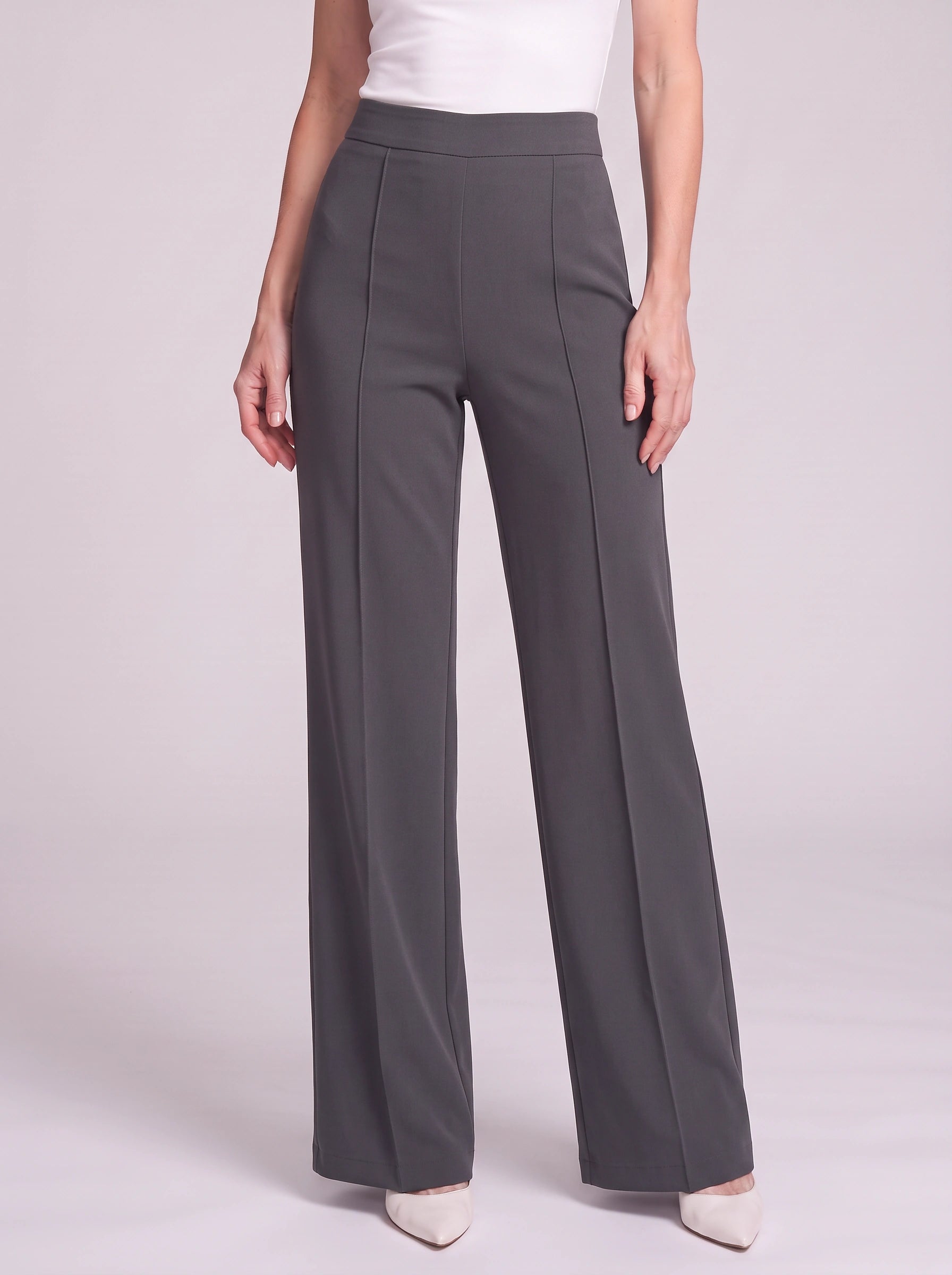 Plicarro High-Waist Wide-Leg Tailored Pants – Palazzo Pants Women Formal Office Business Casual Trousers