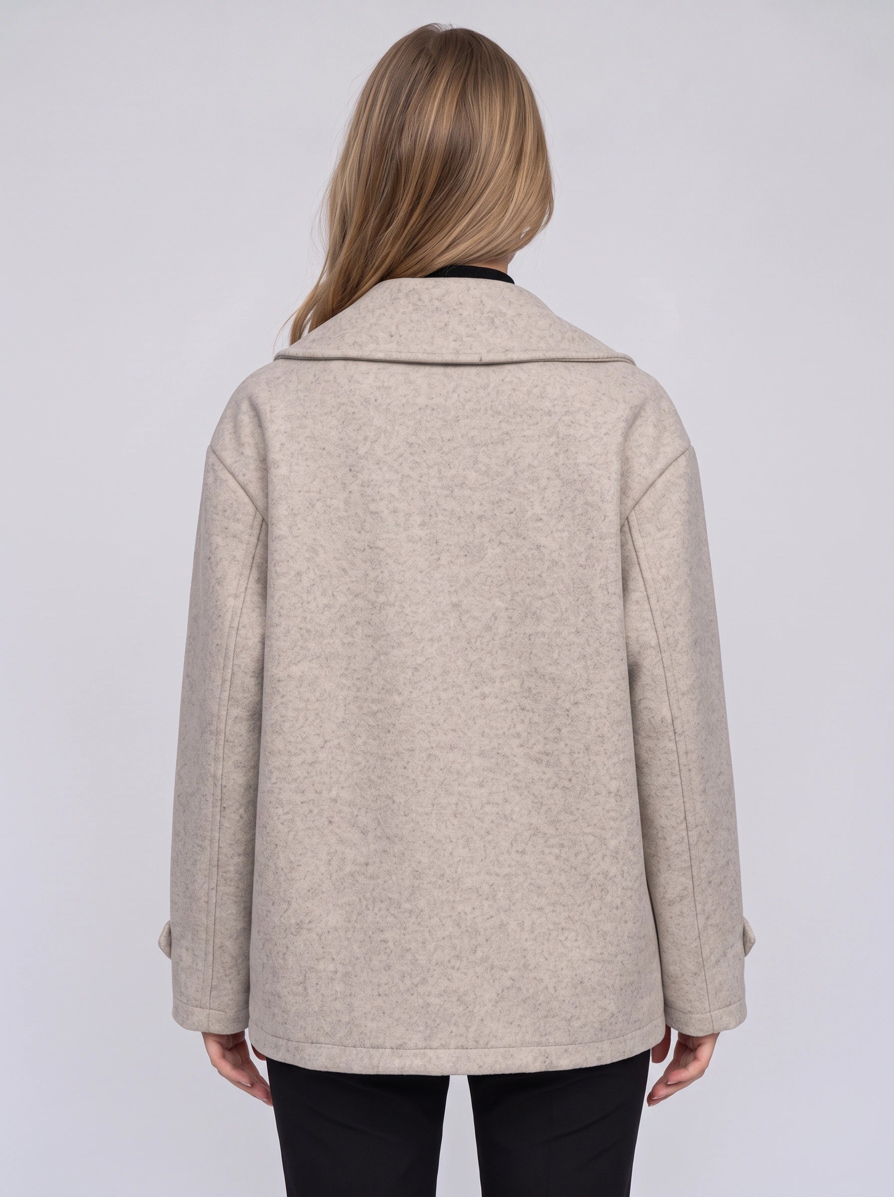 Blazer oversize croisé Brenton - veste ajustée pour femme en mélange de laine, tenue de bureau classique