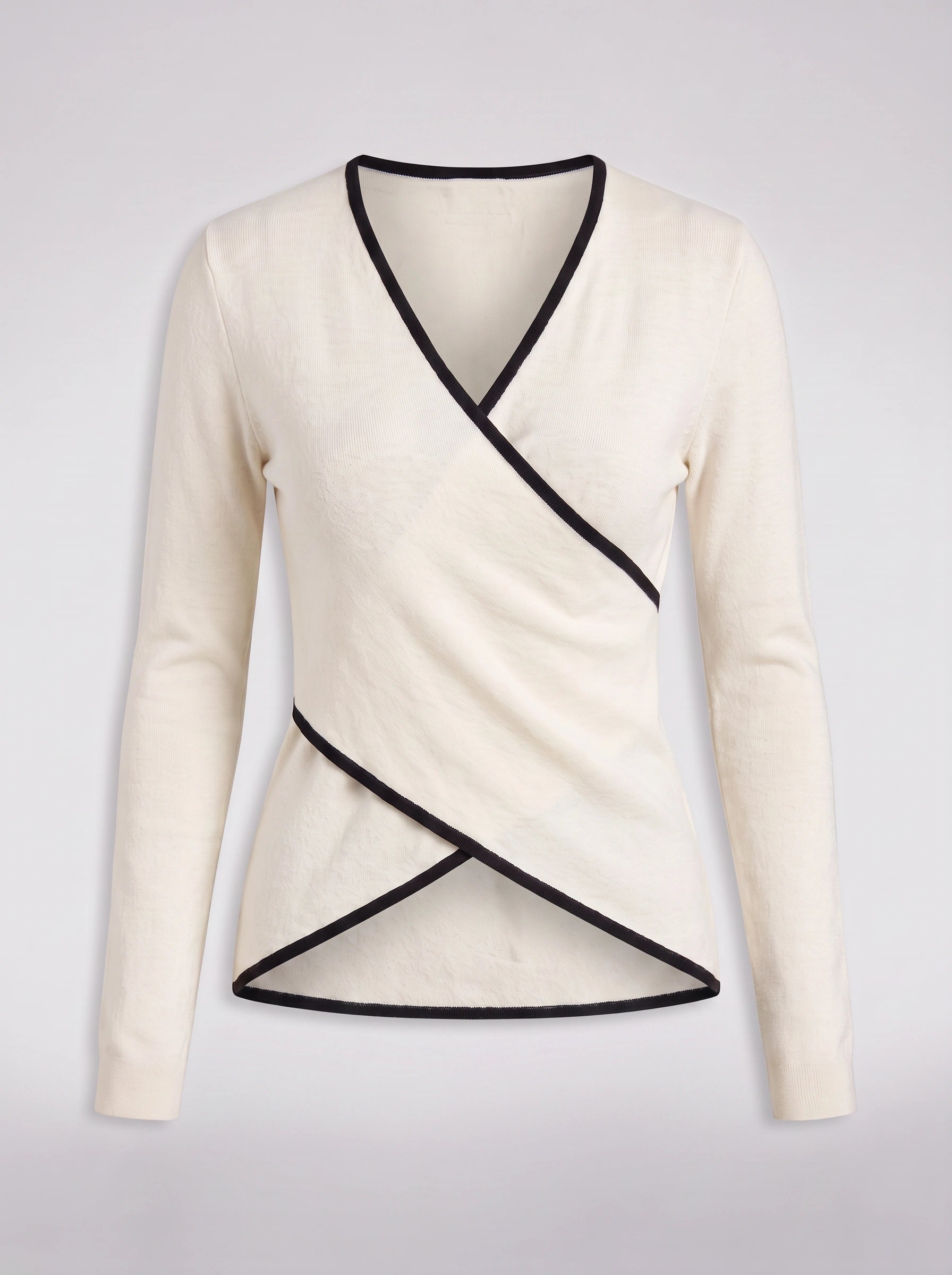 Croslyne Wrap Front Long Sleeve Top – Sweater Women Casual Office Work Smart Dressy Knit Top