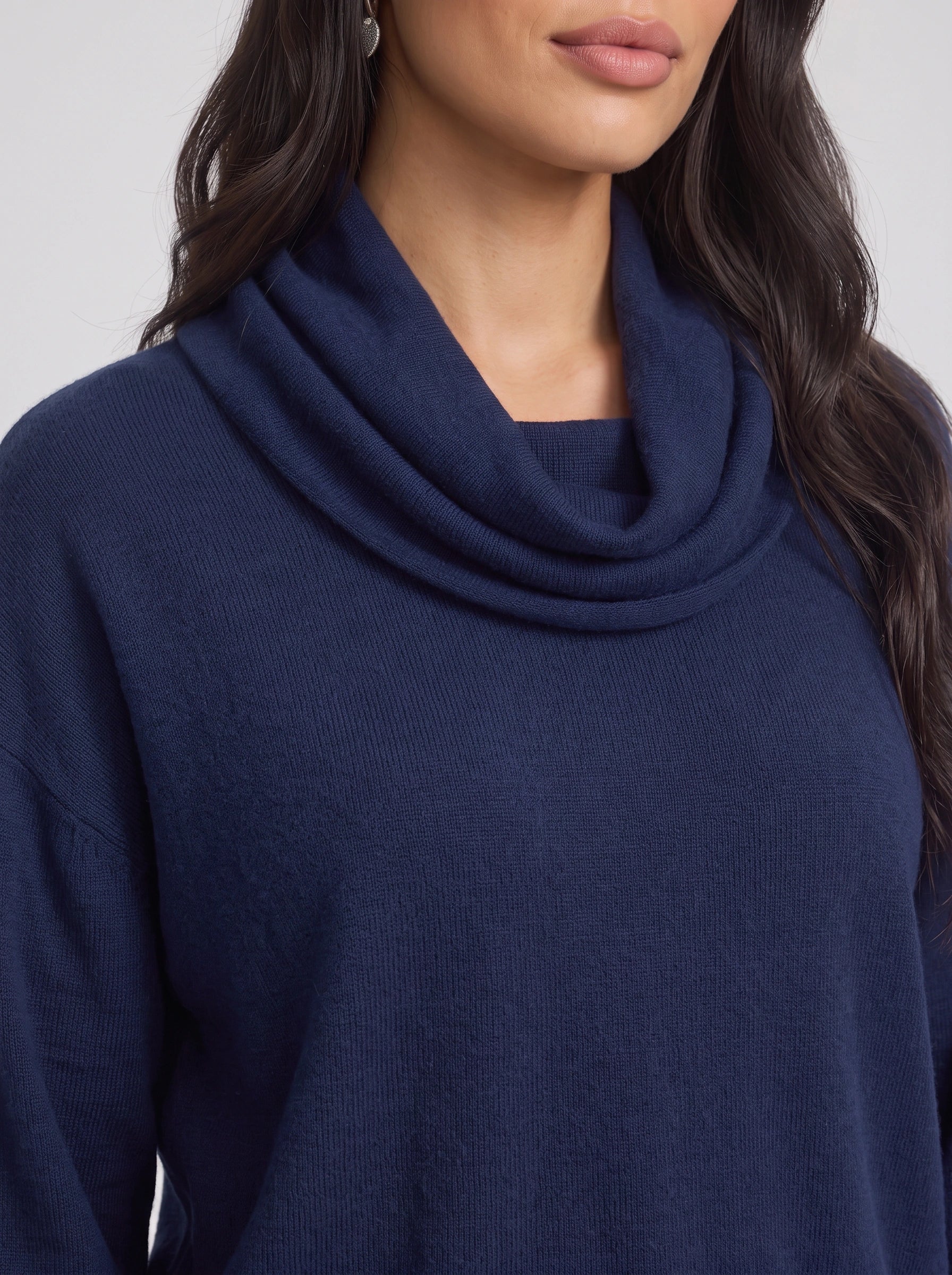 Cozelux Pull oversize en maille à col cheminée - Pull à col roulé pour femme, tenue d’intérieur automne-hiver