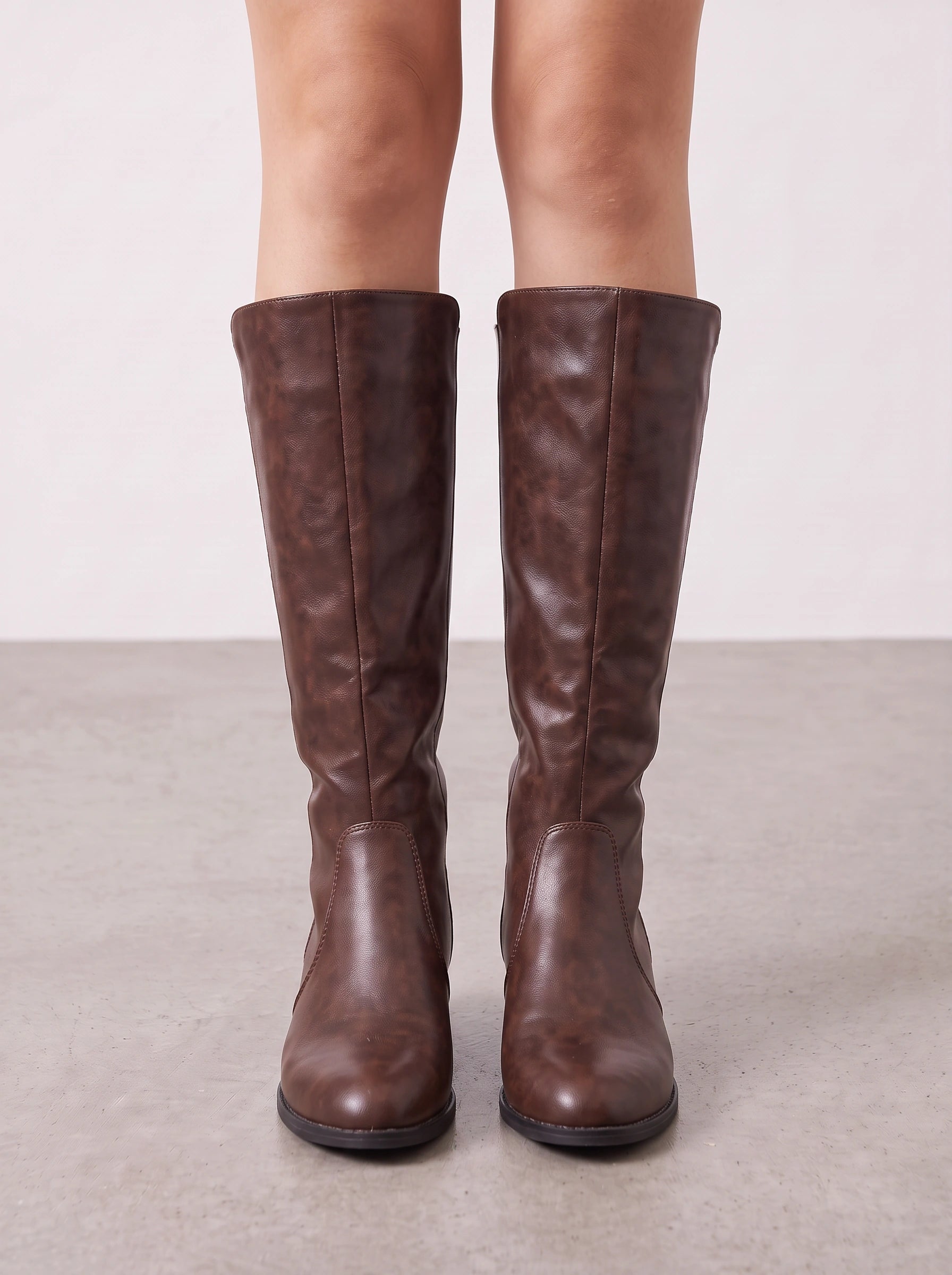 Corazza Knee-High Riding Boots – Women Knee High Boot Leather Western Equestrian Block Heel Boots