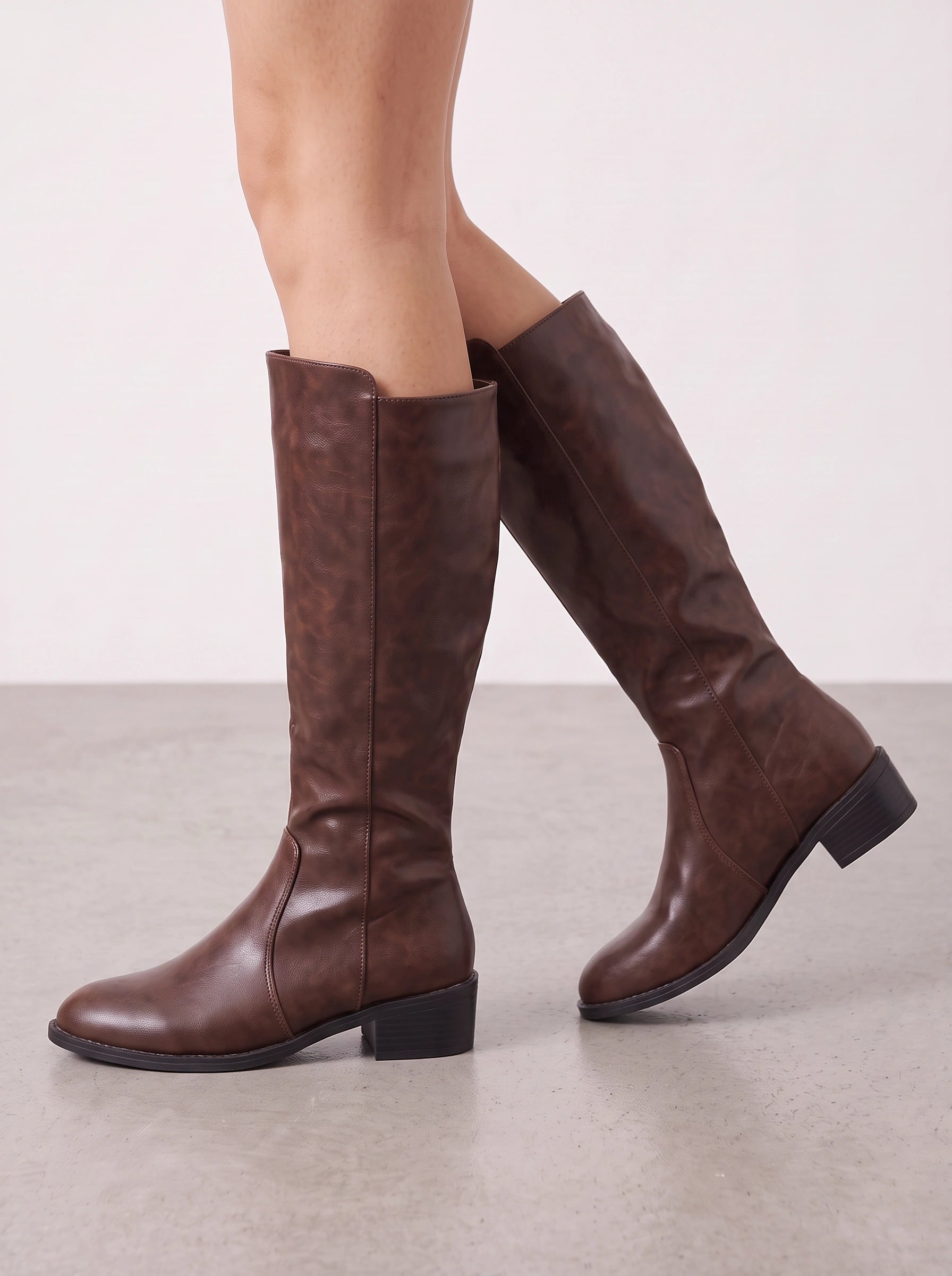 Corazza Knee-High Riding Boots – Women Knee High Boot Leather Western Equestrian Block Heel Boots