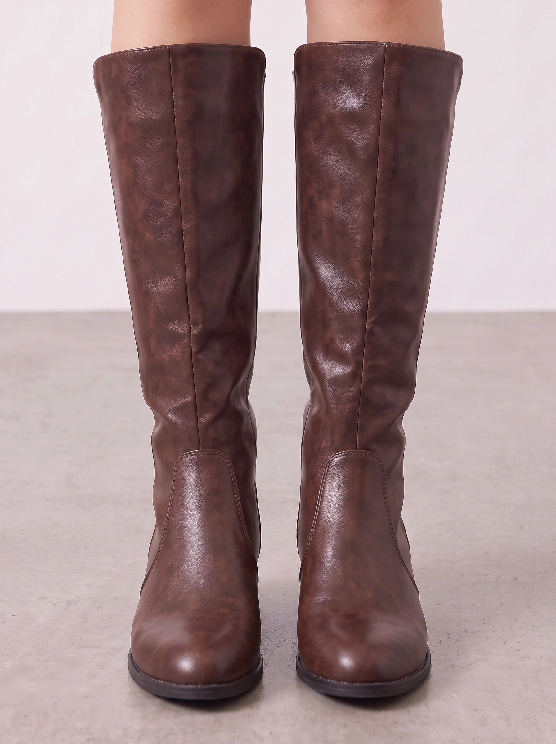 Corazza Knee-High Riding Boots – Women Knee High Boot Leather Western Equestrian Block Heel Boots