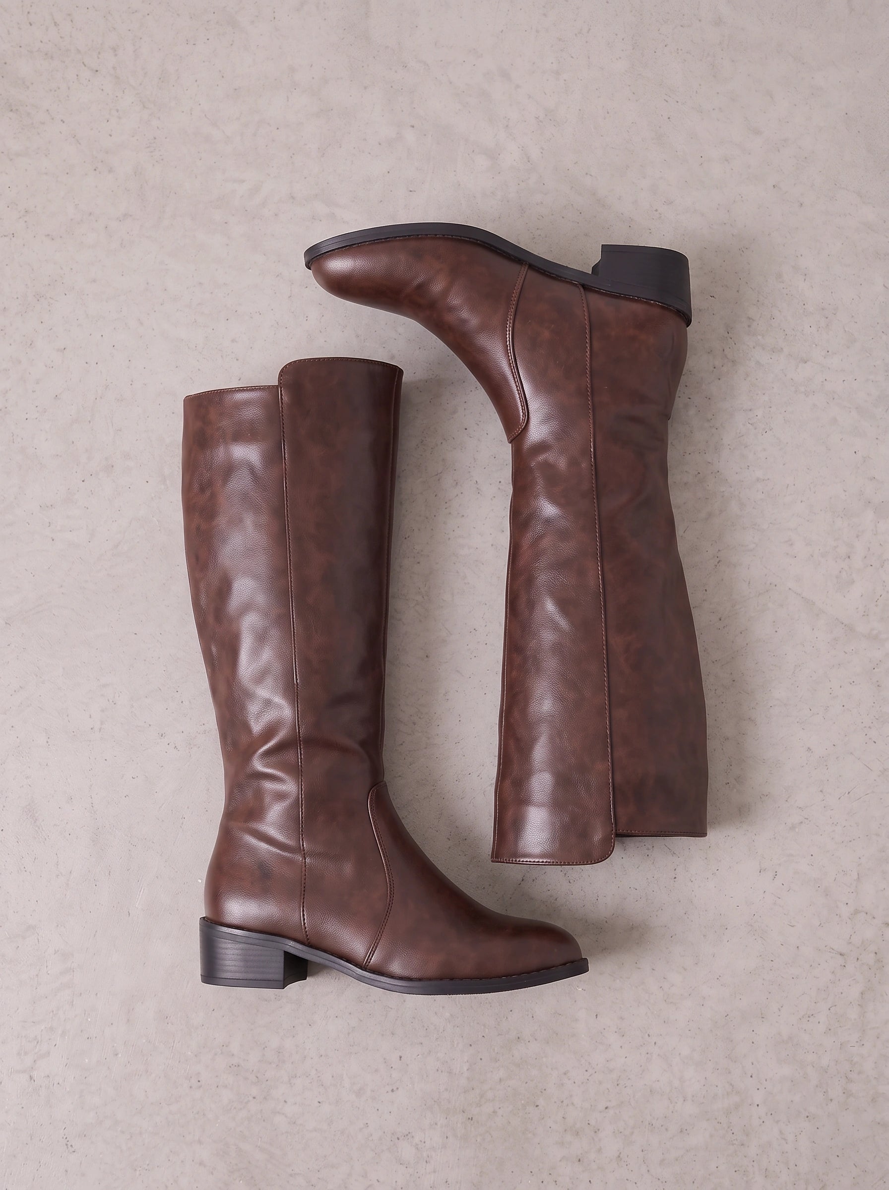 Corazza Knee-High Riding Boots – Women Knee High Boot Leather Western Equestrian Block Heel Boots