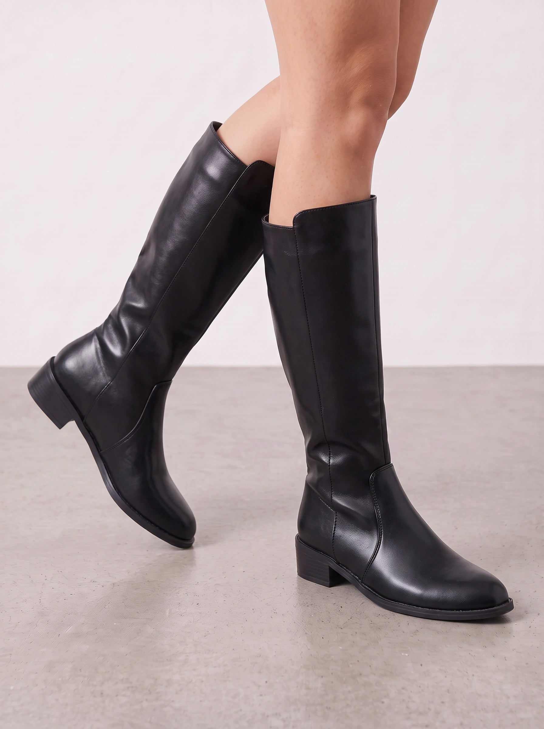 Corazza Knee-High Riding Boots – Women Knee High Boot Leather Western Equestrian Block Heel Boots