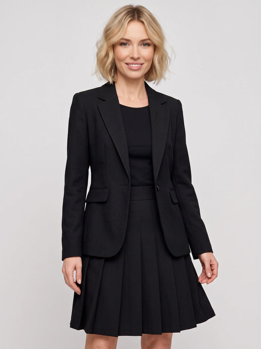 Pliora Tailored Single-Button Blazer – Blazer Dress Women Office Formal Work Interview Business Structured Jacket