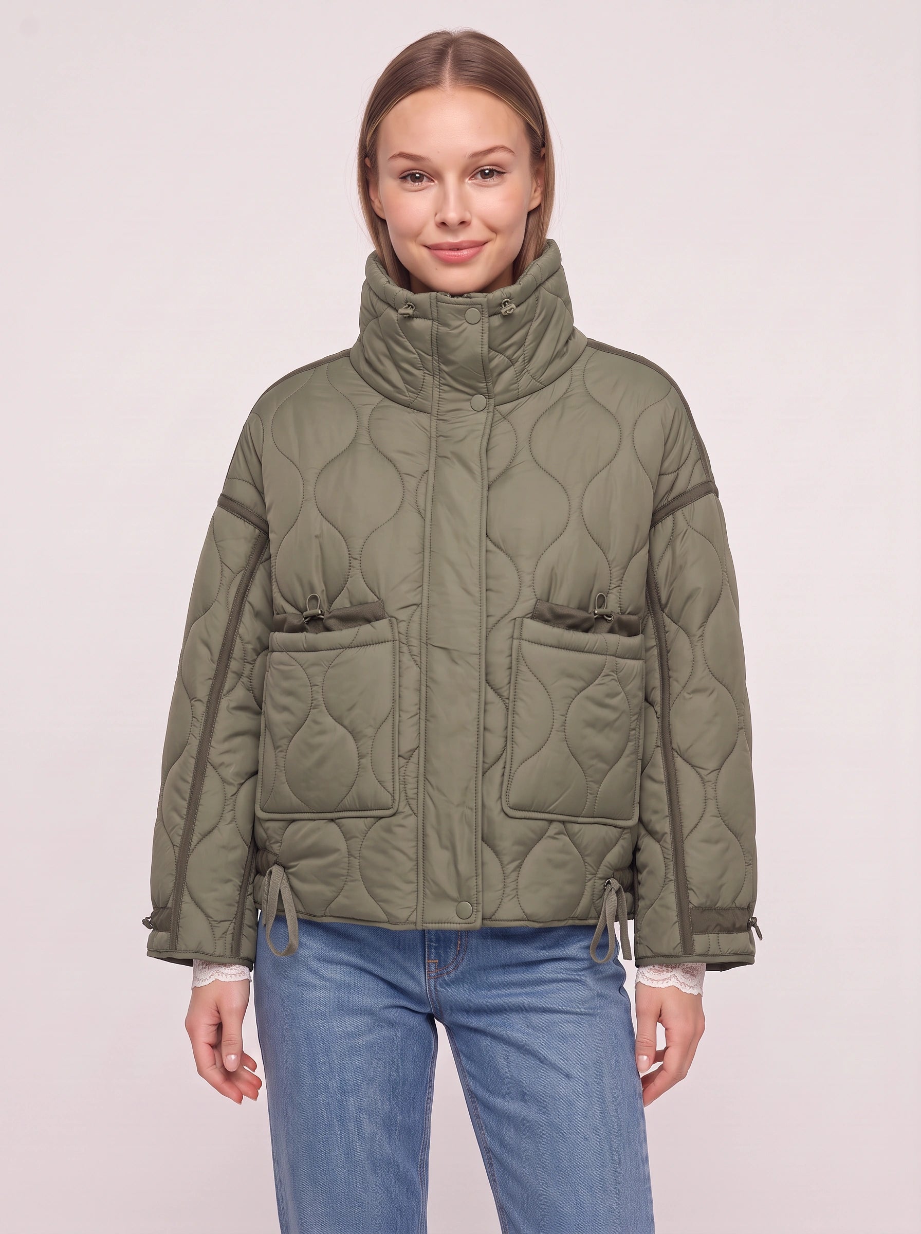 Doudoune matelassée Orbique - manteau noir matelassé décontracté pour femme, veste chaude matelassée d’automne et d’hiver