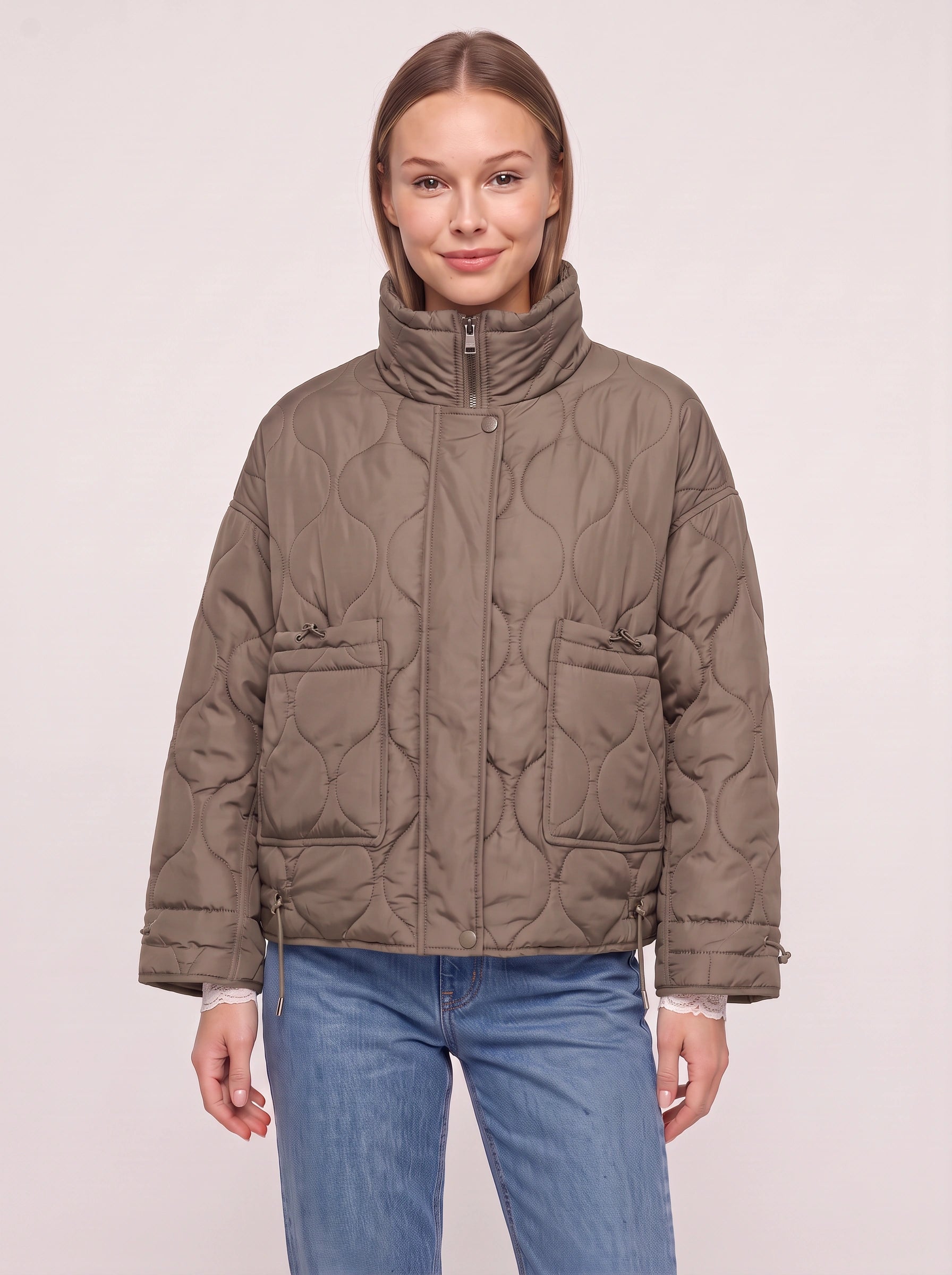 Doudoune matelassée Orbique - manteau noir matelassé décontracté pour femme, veste chaude matelassée d’automne et d’hiver