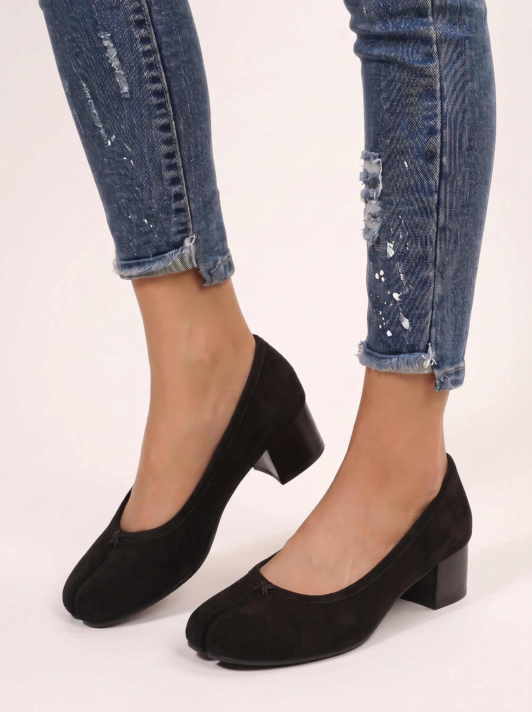 Tercova Square-Toe Block Heel Pumps – Brown Suede Kitten Heels Women Work Office Casual Comfort Low Heel Shoes