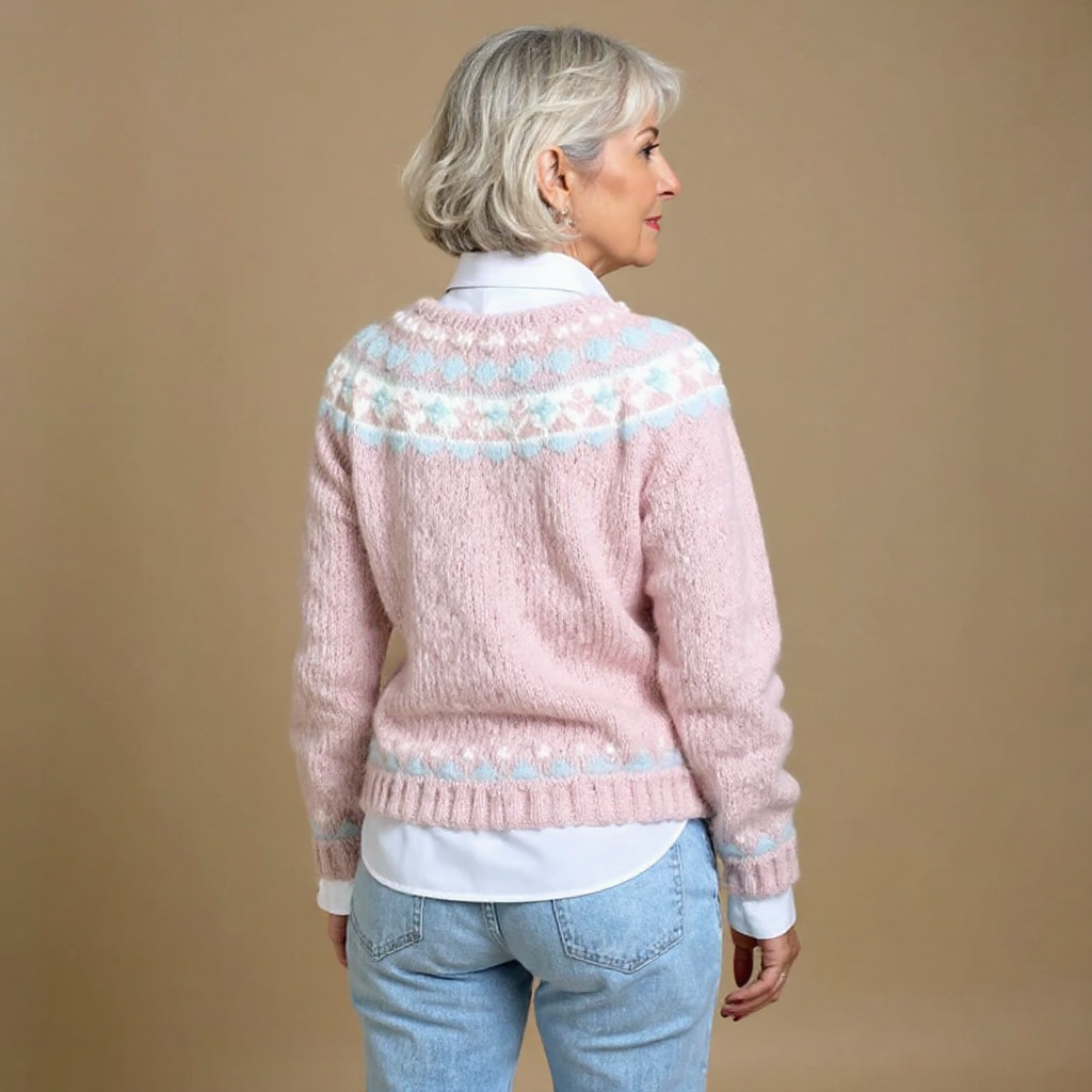 Fioraknit Fair Isle Button Cardigan – Knit Sweater Women Cozy Fall Oversized Cardigan Sweater