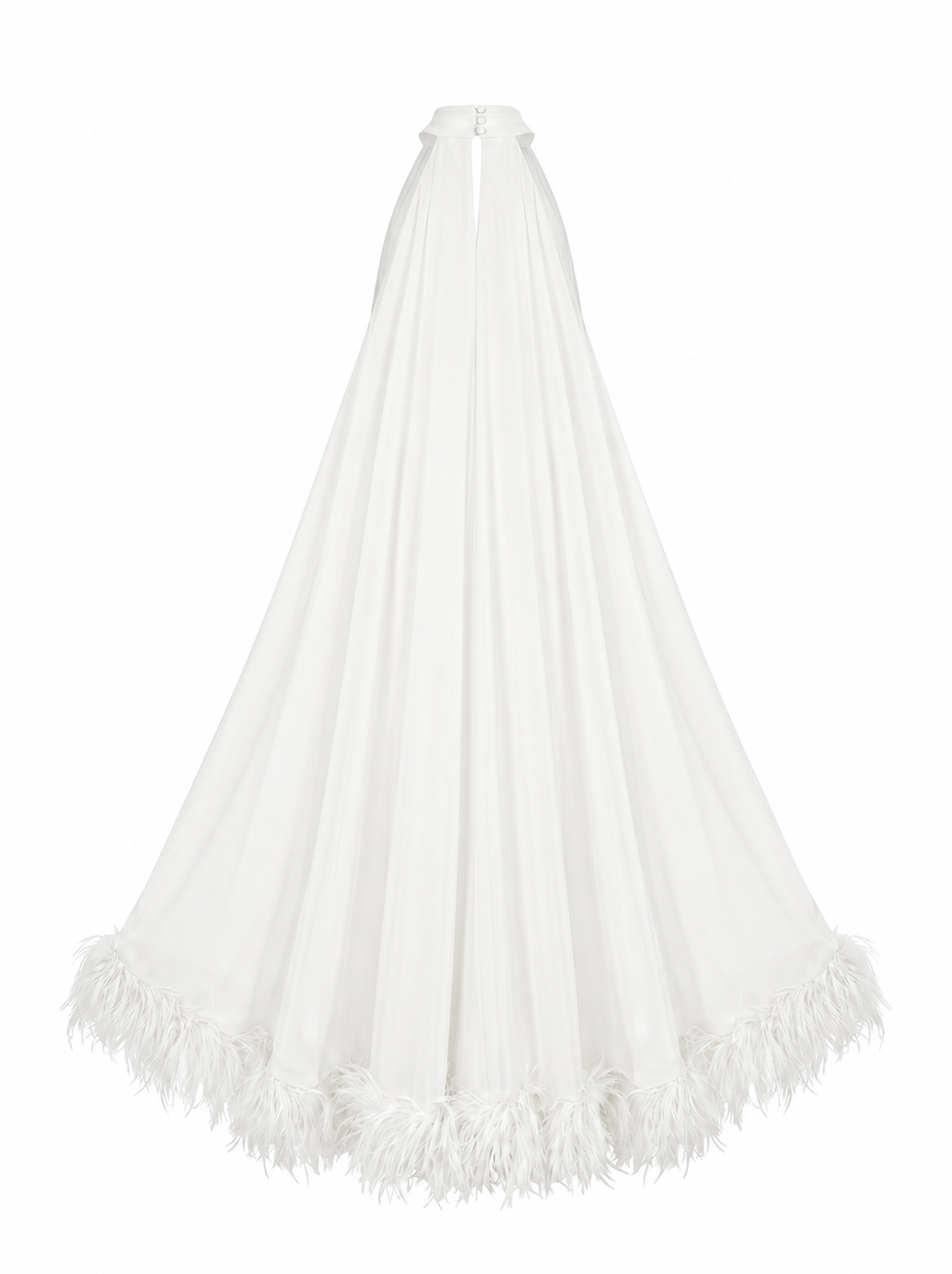 Piuma Feather-Trim Halter Maxi Dress – Yellow Halter Neck Dress Women Evening Formal Wedding Guest Maxi Dress