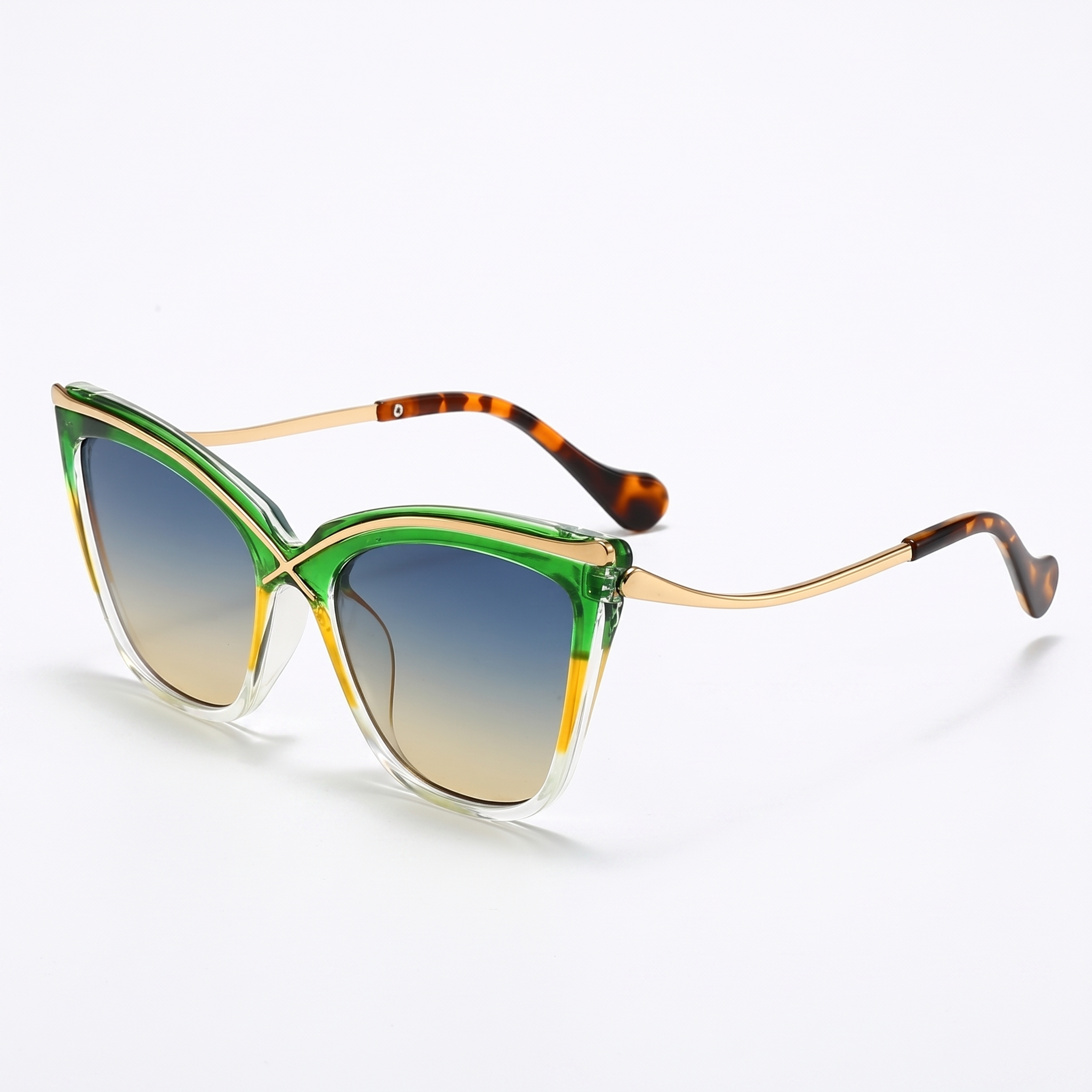 Veylen Oversized Cat-Eye Sunglasses – Women Designer Gradient Lens Tortoiseshell Square Frame UV Protection