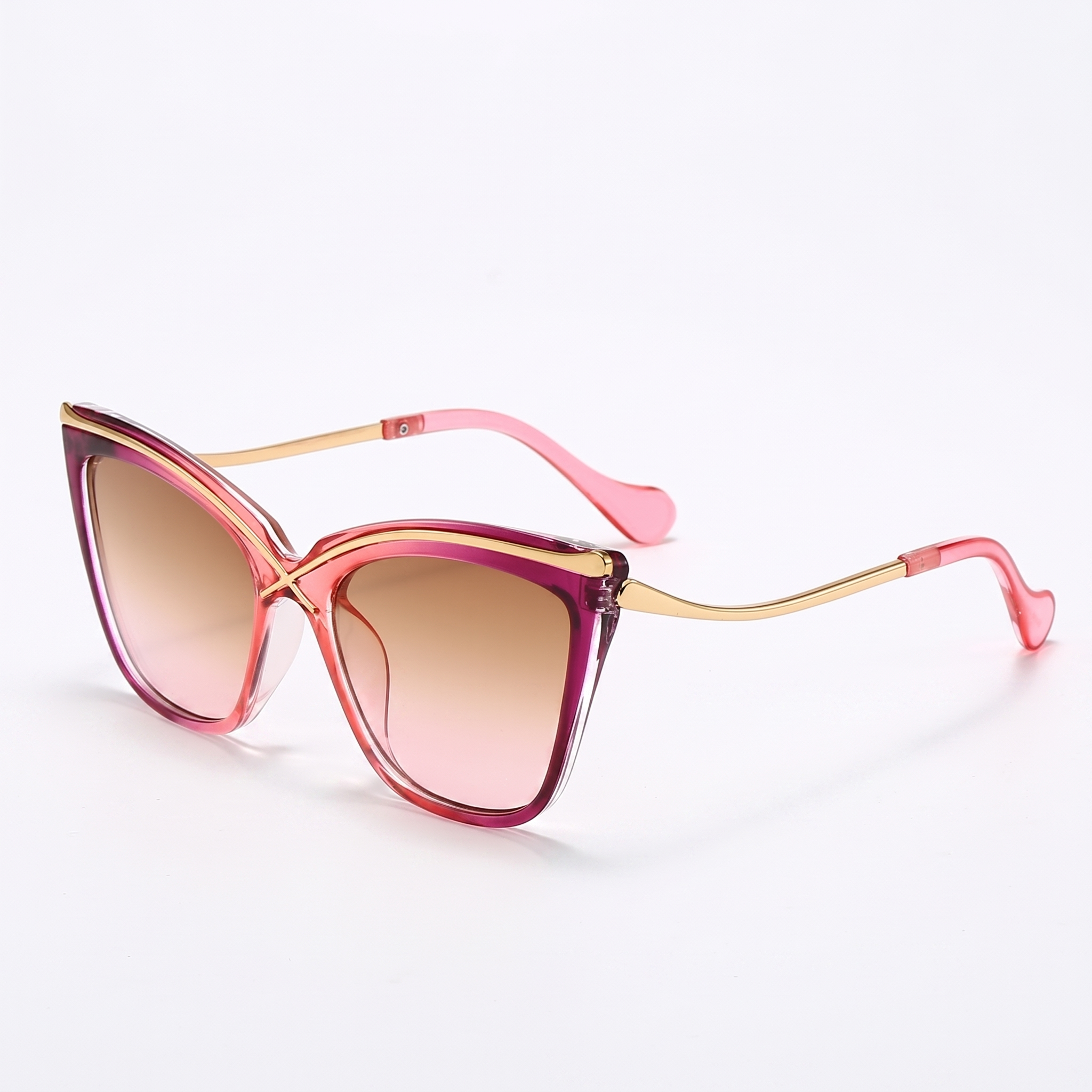 Veylen Oversized Cat-Eye Sunglasses – Women Designer Gradient Lens Tortoiseshell Square Frame UV Protection