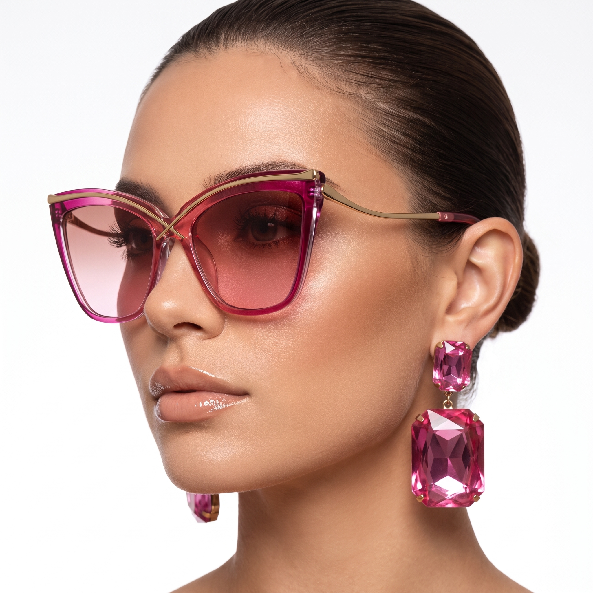 Veylen Oversized Cat-Eye Sunglasses – Women Designer Gradient Lens Tortoiseshell Square Frame UV Protection