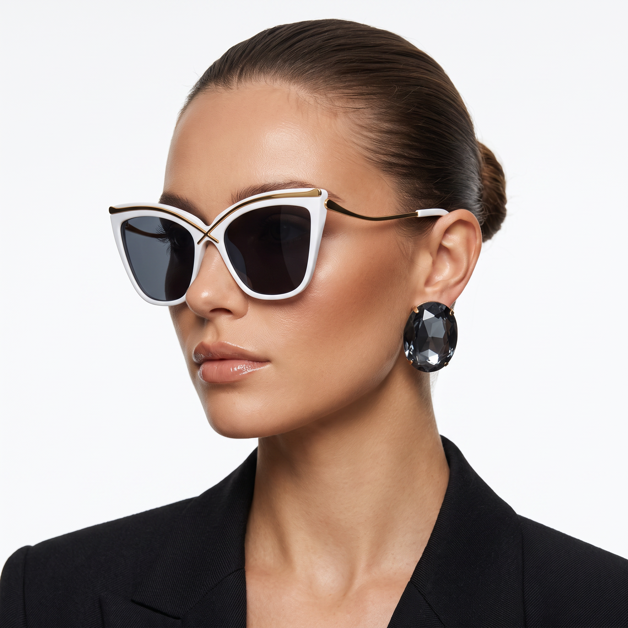 Veylen Oversized Cat-Eye Sunglasses – Women Designer Gradient Lens Tortoiseshell Square Frame UV Protection