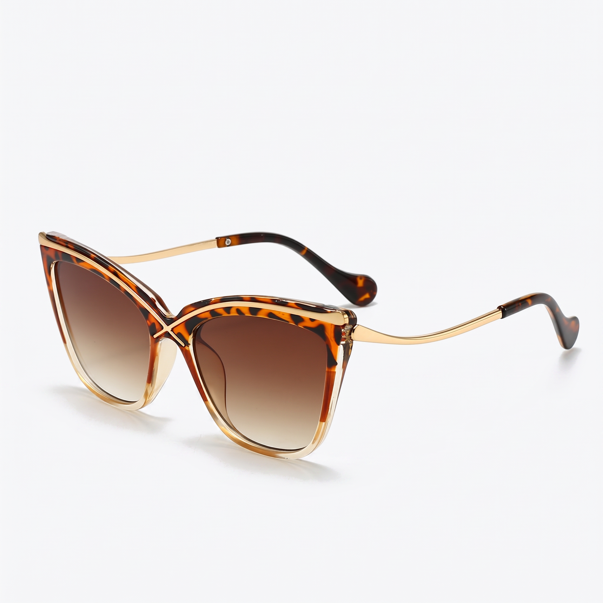 Veylen Oversized Cat-Eye Sunglasses – Women Designer Gradient Lens Tortoiseshell Square Frame UV Protection