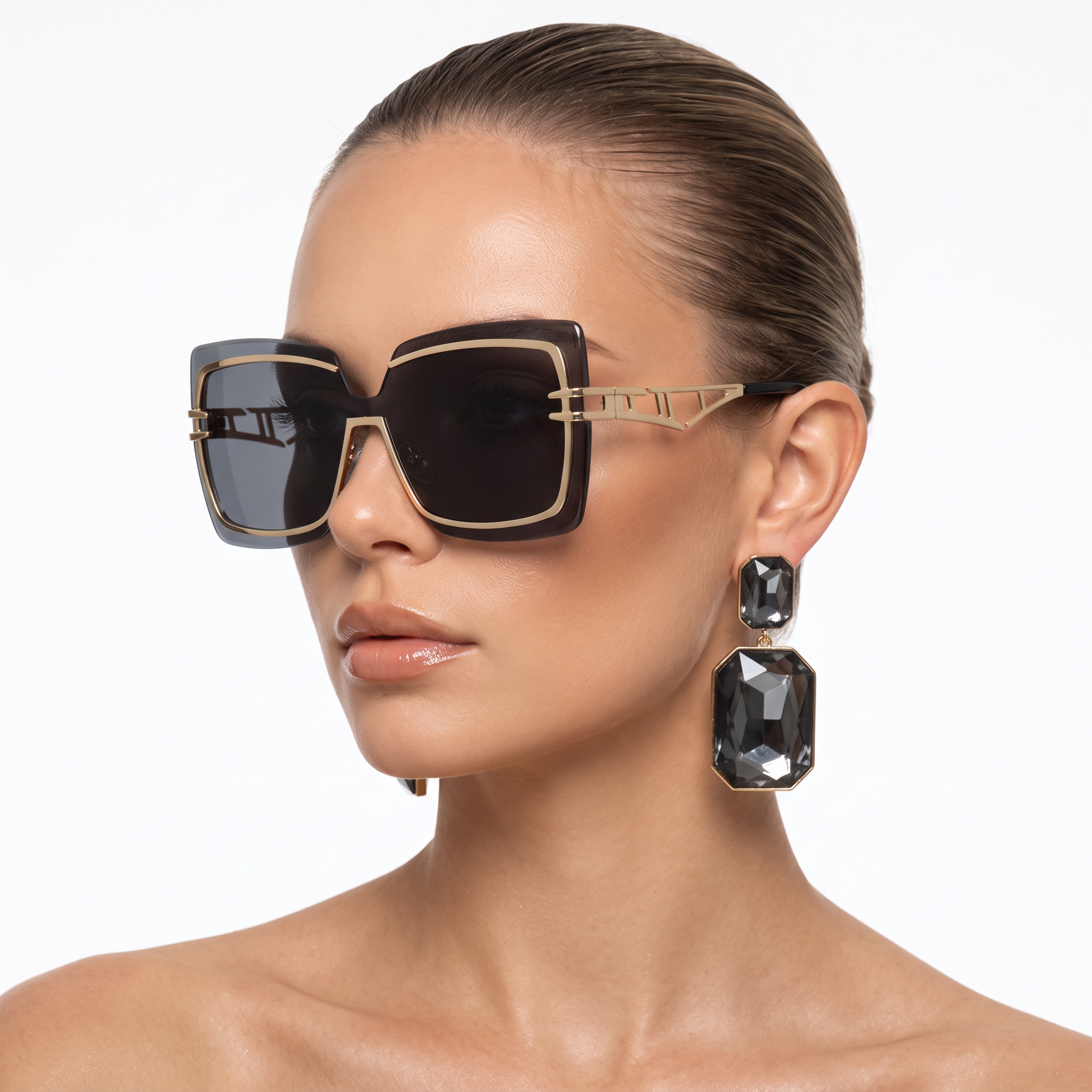 Rimarch Oversized Square Sunglasses – Women Gradient Lens Statement Luxury Designer Big Square Frame Sunglasses