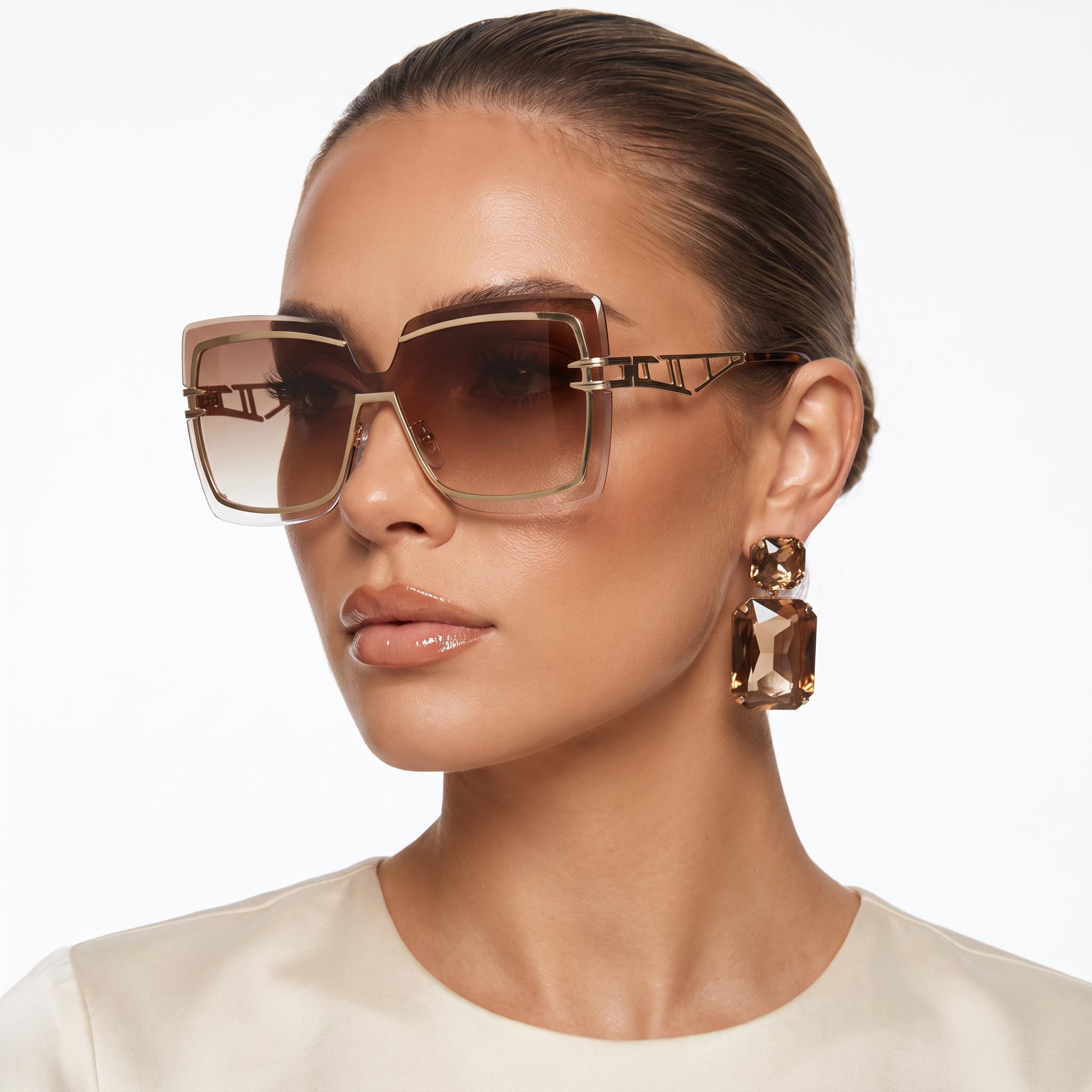 Rimarch Oversized Square Sunglasses – Women Gradient Lens Statement Luxury Designer Big Square Frame Sunglasses