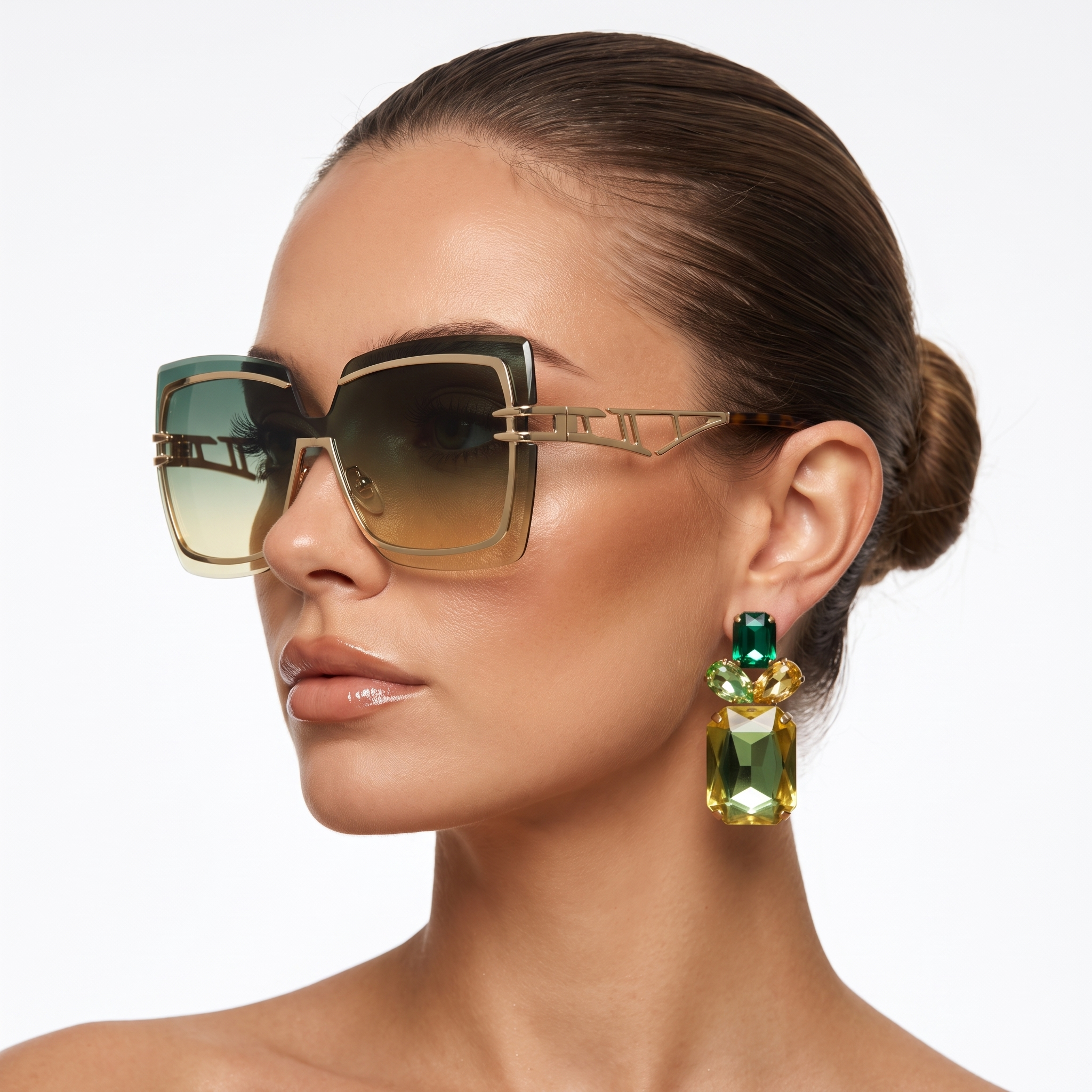 Rimarch Oversized Square Sunglasses – Women Gradient Lens Statement Luxury Designer Big Square Frame Sunglasses